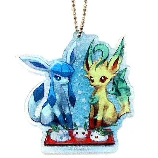 Leafeon & Glaceon Pokemon Acrylic Keychain Collection Pokemon Center Sapporo R Pokemon Center Ltd [USED]