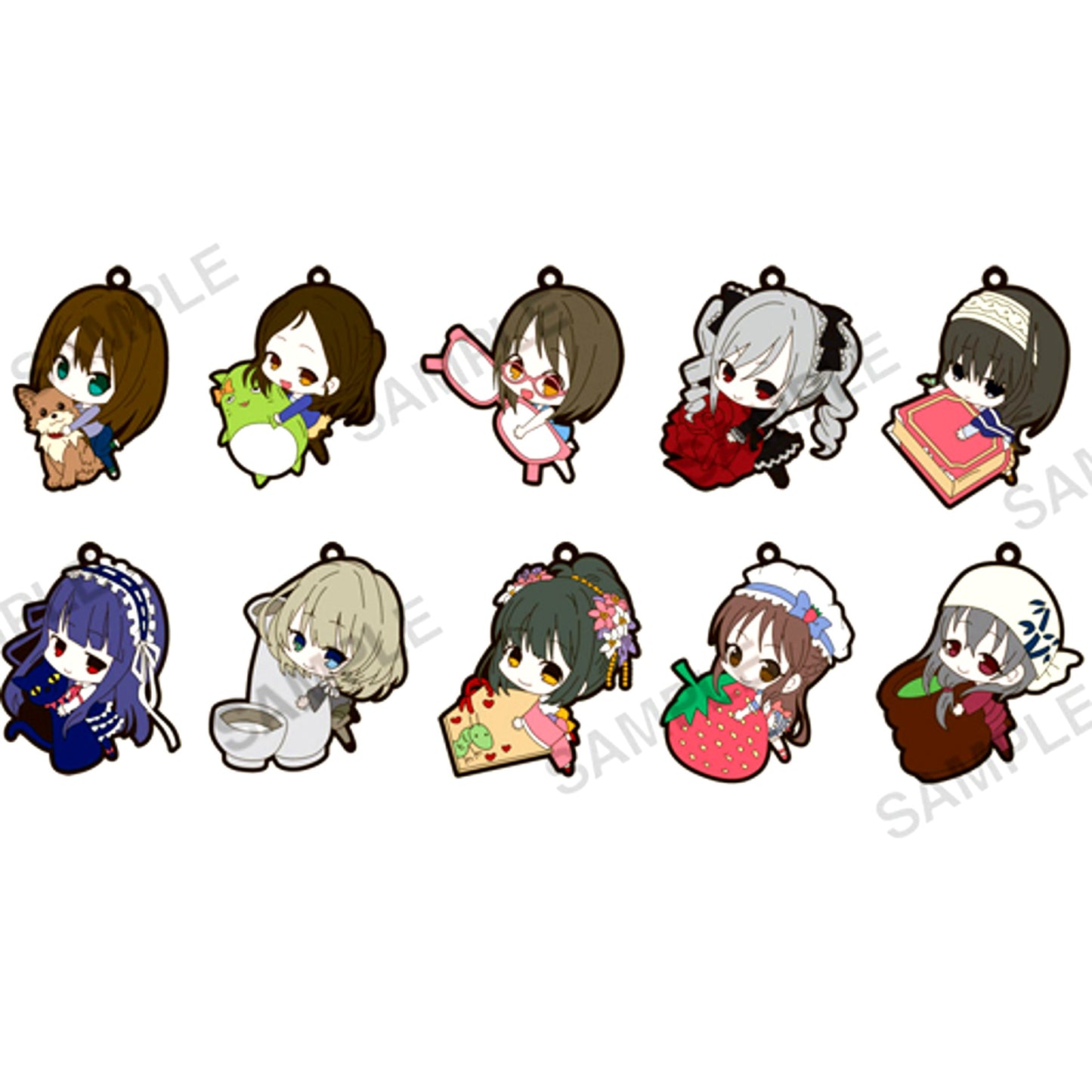 Set of 10 The Idolmaster Cinderella Girls PitaColle Rubber Strap Ver.Cool [USED]