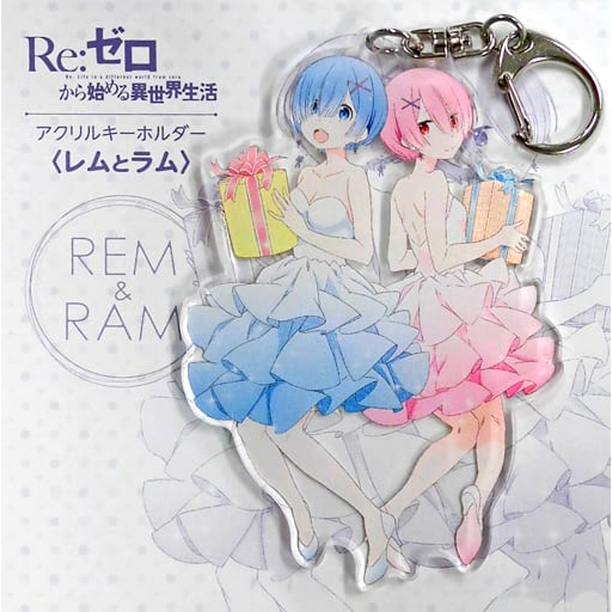 Re:ZERO -Starting Life in Another World- Rem Ram Acrylic Keychain Re: Rem's Birthday Life Starting From Zero 2017 in Akihabara Gamers Main Store Limited Keychains [USED]