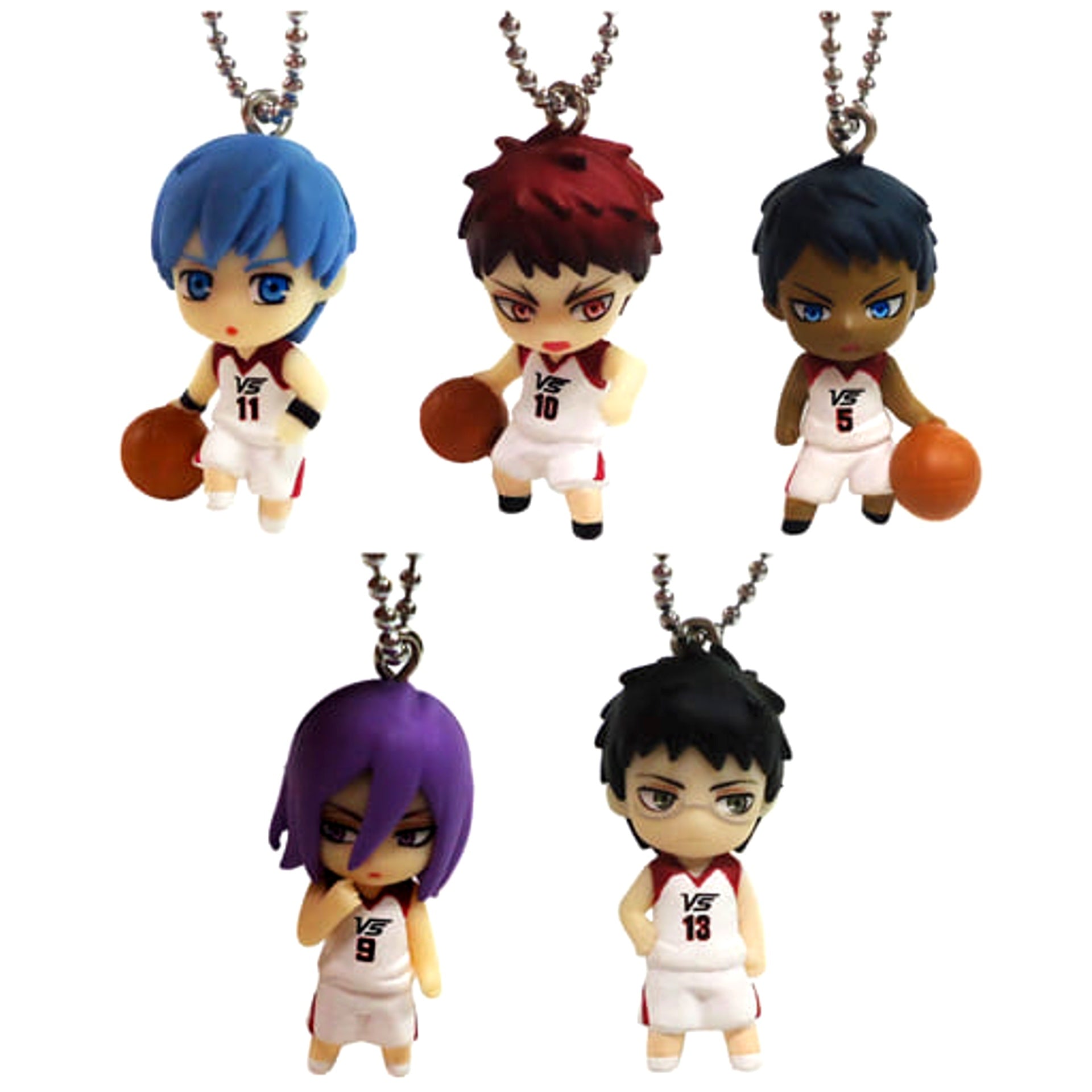 Kuroko's Basketball the Movie: Last Game Tetsuya Kuroko & Others All 5 Types Set Swing 01 Keychains [USED]