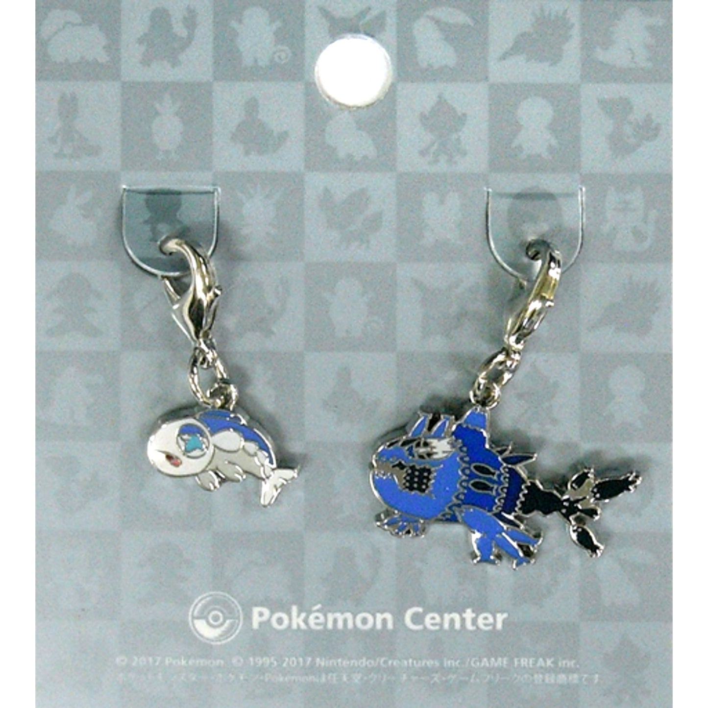 Set of 2 746 Wishiwashi Solo Form & Wishiwashi School Form Pokemon National Pokedex Metal Charm Pokemon Center Ltd [USED]