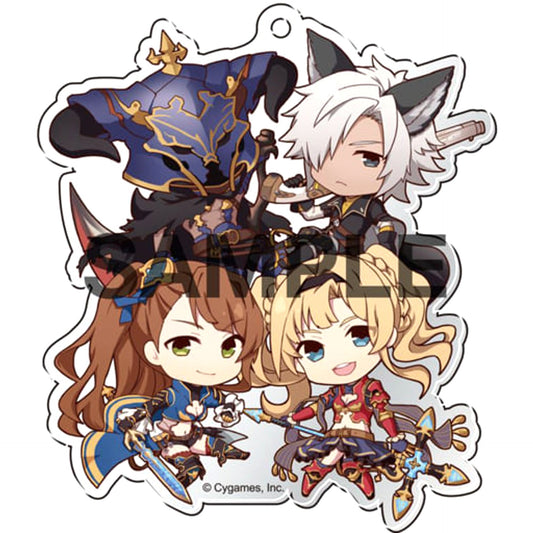 Granblue Fantasy Zeta & Others Eformed Pon!tto Acrylic Ball Chain Group Ver. Keychains [USED]