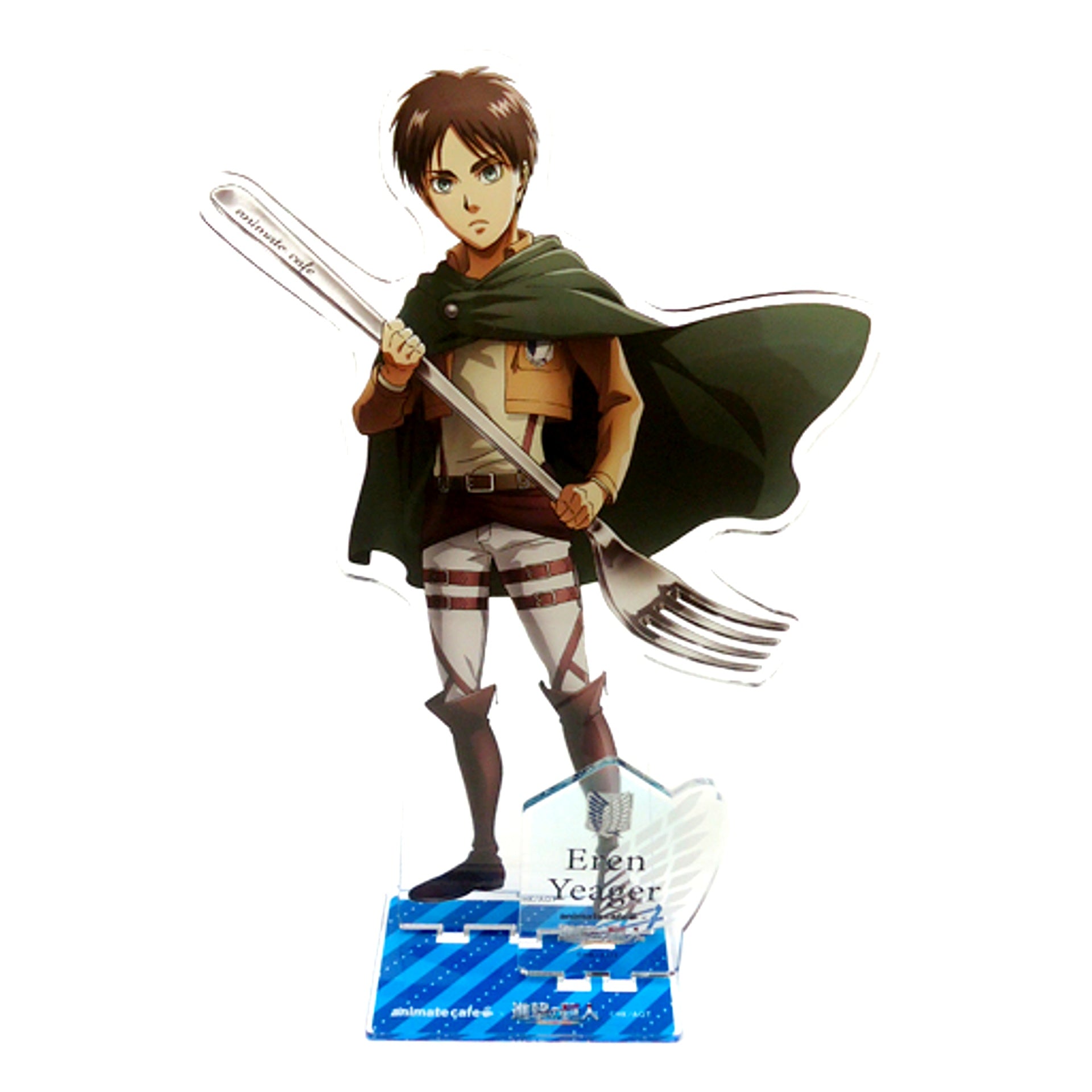 Eren Yeager Attack on Titan Season 2 Animate Cafe Extra Large Acrylic Stand Figure [USED]