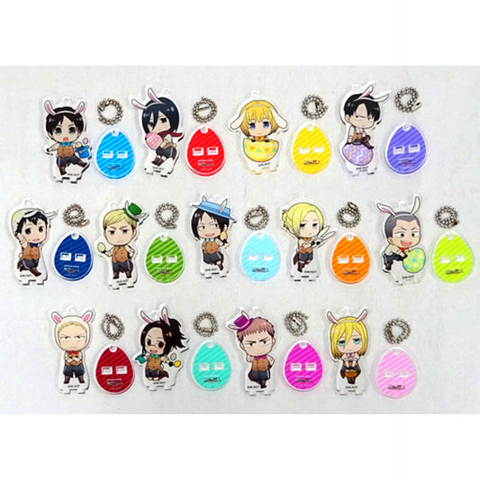 Set of 13 Attack on Titan Season 2 x animatecafe Easter Ver. Trading Acrylic Stand Keychain [USED]