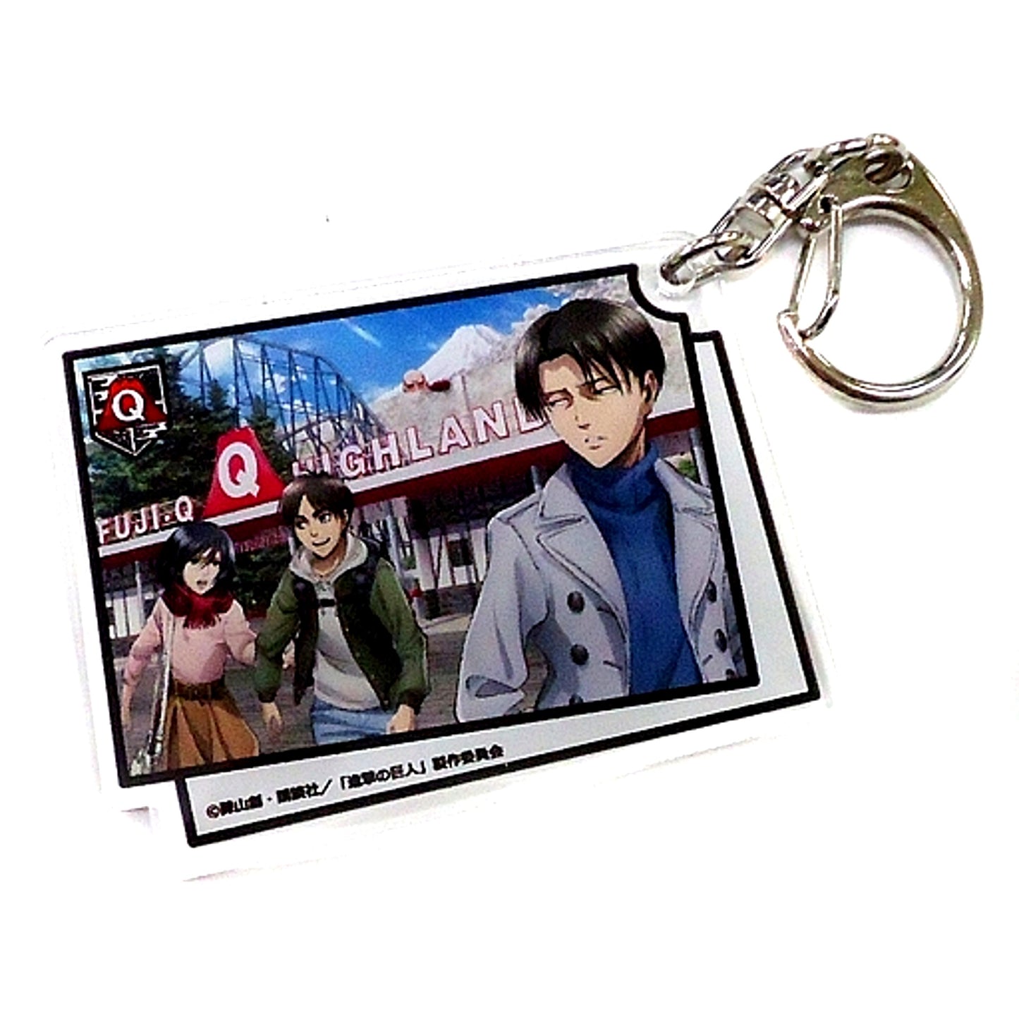 Group Attack on Titan x Fuji-Q Highland Original Acrylic Keychain Food Menu Bonus [USED]