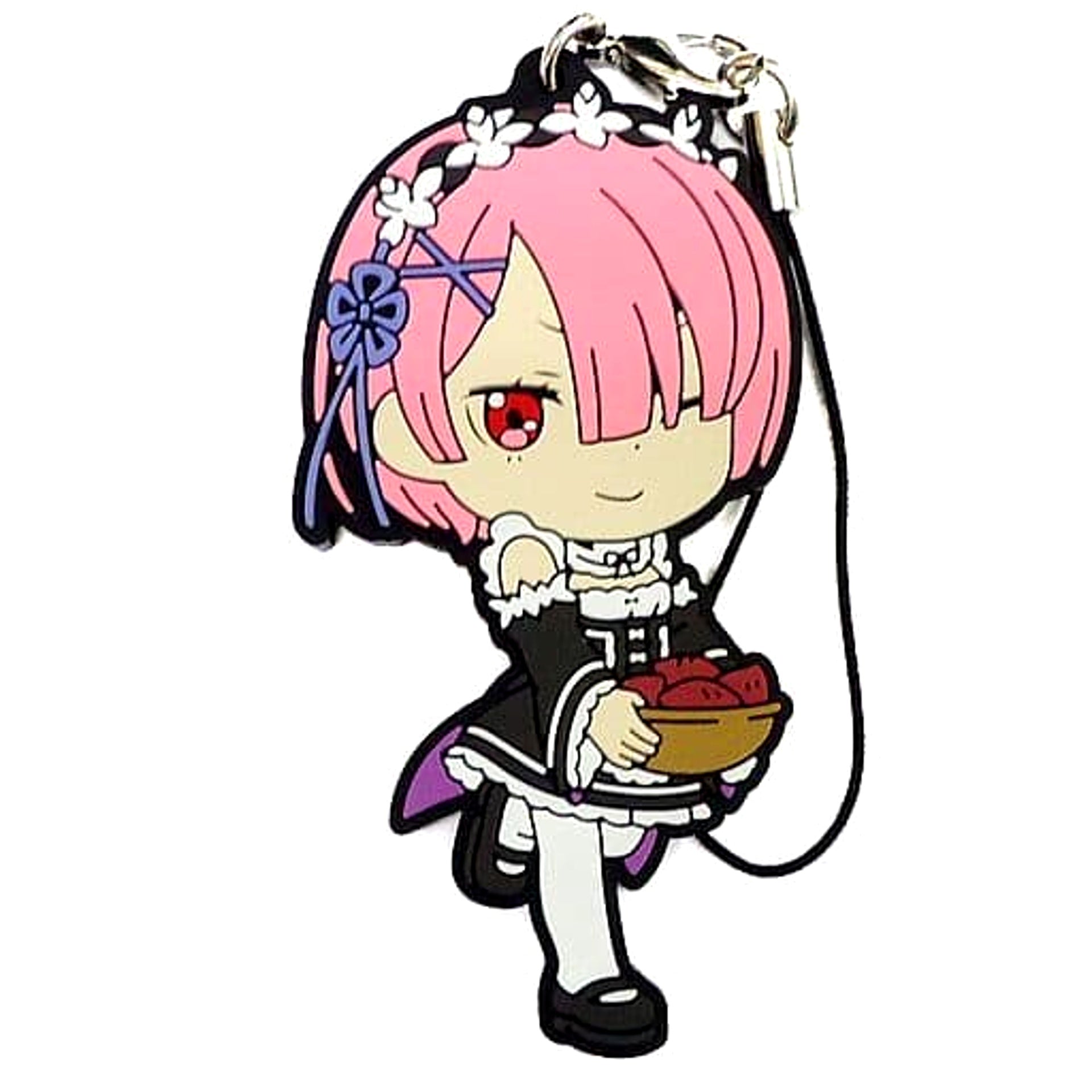 Re:ZERO -Starting Life in Another World- Ram Ichiban Kuji Rubber Charm Kyun Chara Illustrations Prize E Keychains [USED]