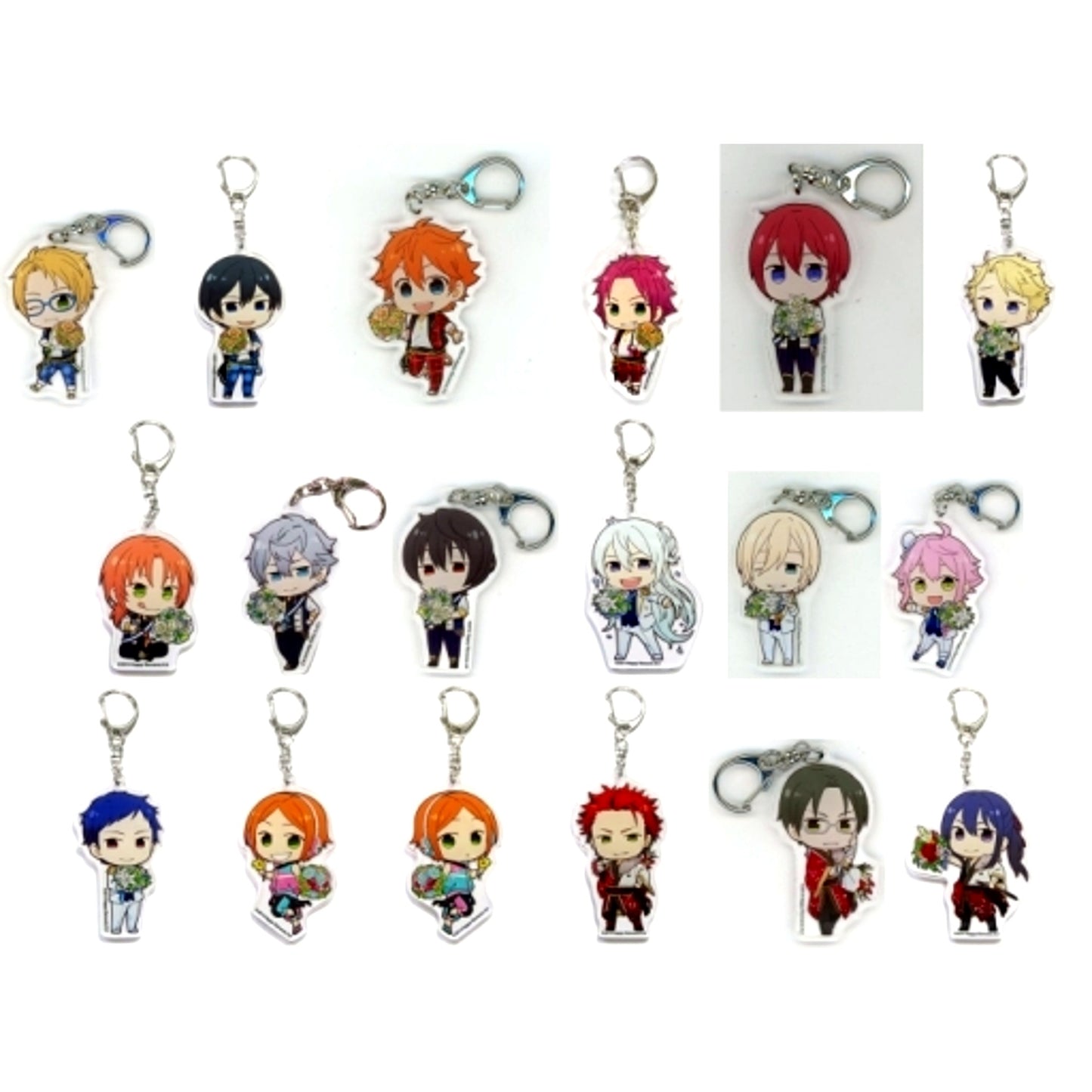 Set of 18 Ensemble Stars! Trading Acrylic Keychain 2nd Anniversary ver. A animate cafe [USED]