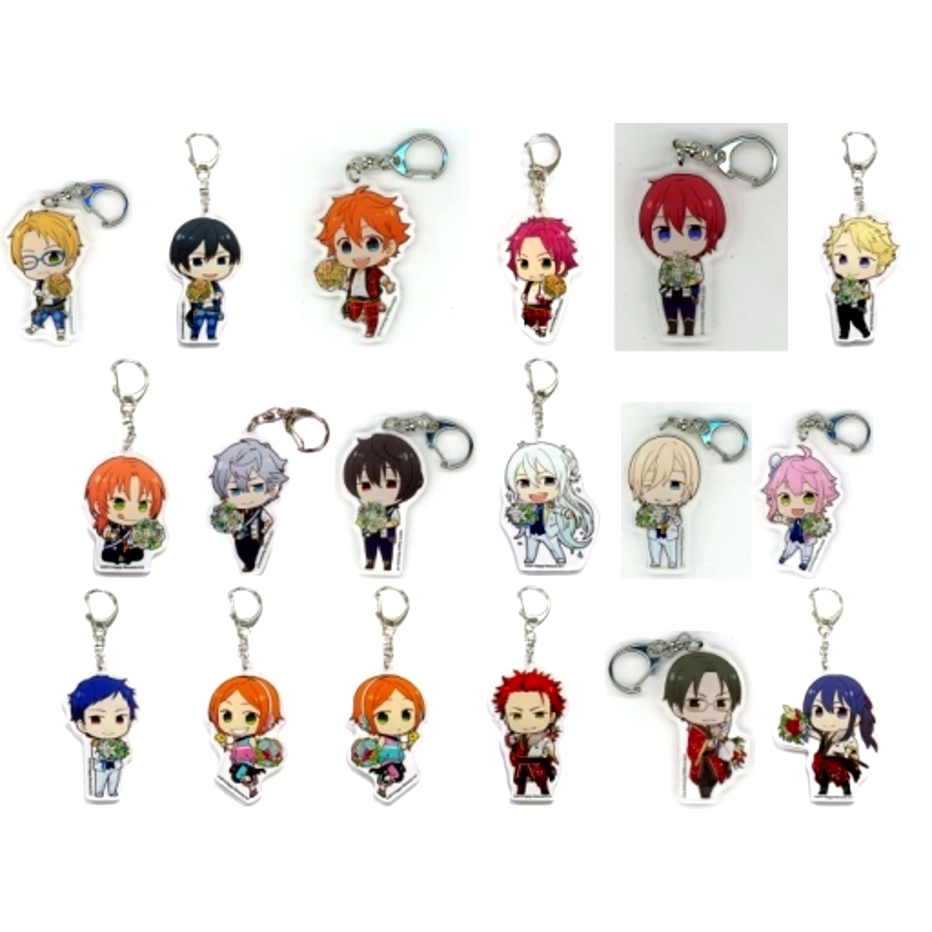 Set of 18 Ensemble Stars! Trading Acrylic Keychain 2nd Anniversary ver. A animate cafe [USED]
