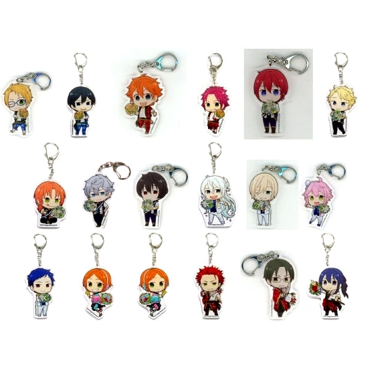 Set of 18 Ensemble Stars! Trading Acrylic Keychain 2nd Anniversary ver. A animate cafe [USED]
