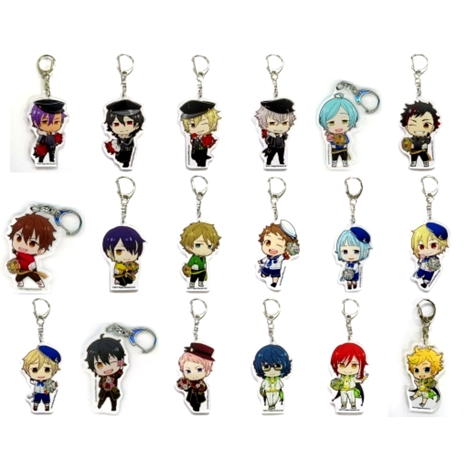Set of 18 Ensemble Stars! Trading Acrylic Keychain 2nd Anniversary ver. B animate cafe [USED]