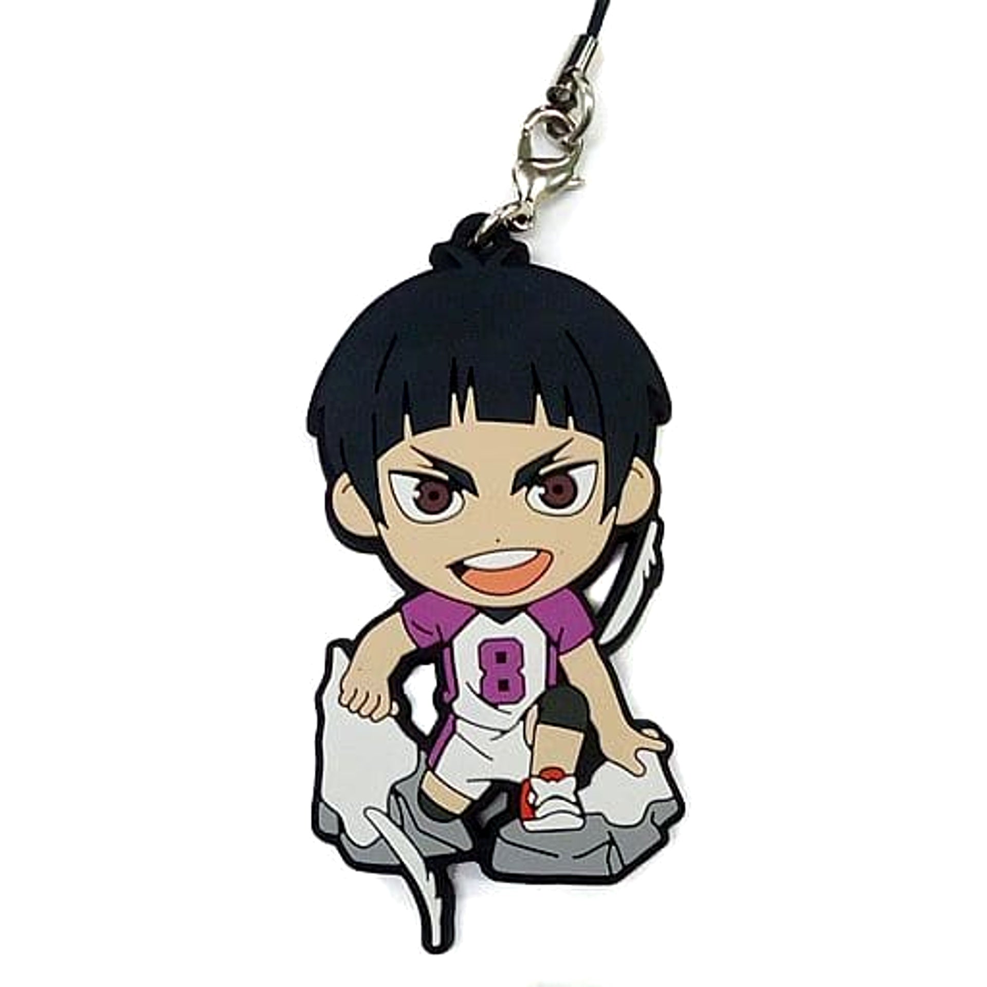 Haikyu!! Tsutomu Goshiki Ichiban Kuji Connect!! Trajectory to the Nation!! 1st Grade Rubber Strap Kyunchara Illustrations Prize Q Keychains [USED]