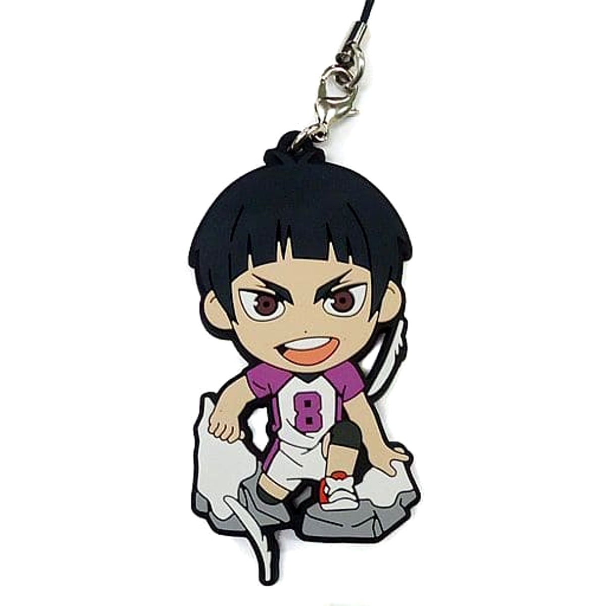 Haikyu!! Tsutomu Goshiki Ichiban Kuji Connect!! Trajectory to the Nation!! 1st Grade Rubber Strap Kyunchara Illustrations Prize Q Keychains [USED]