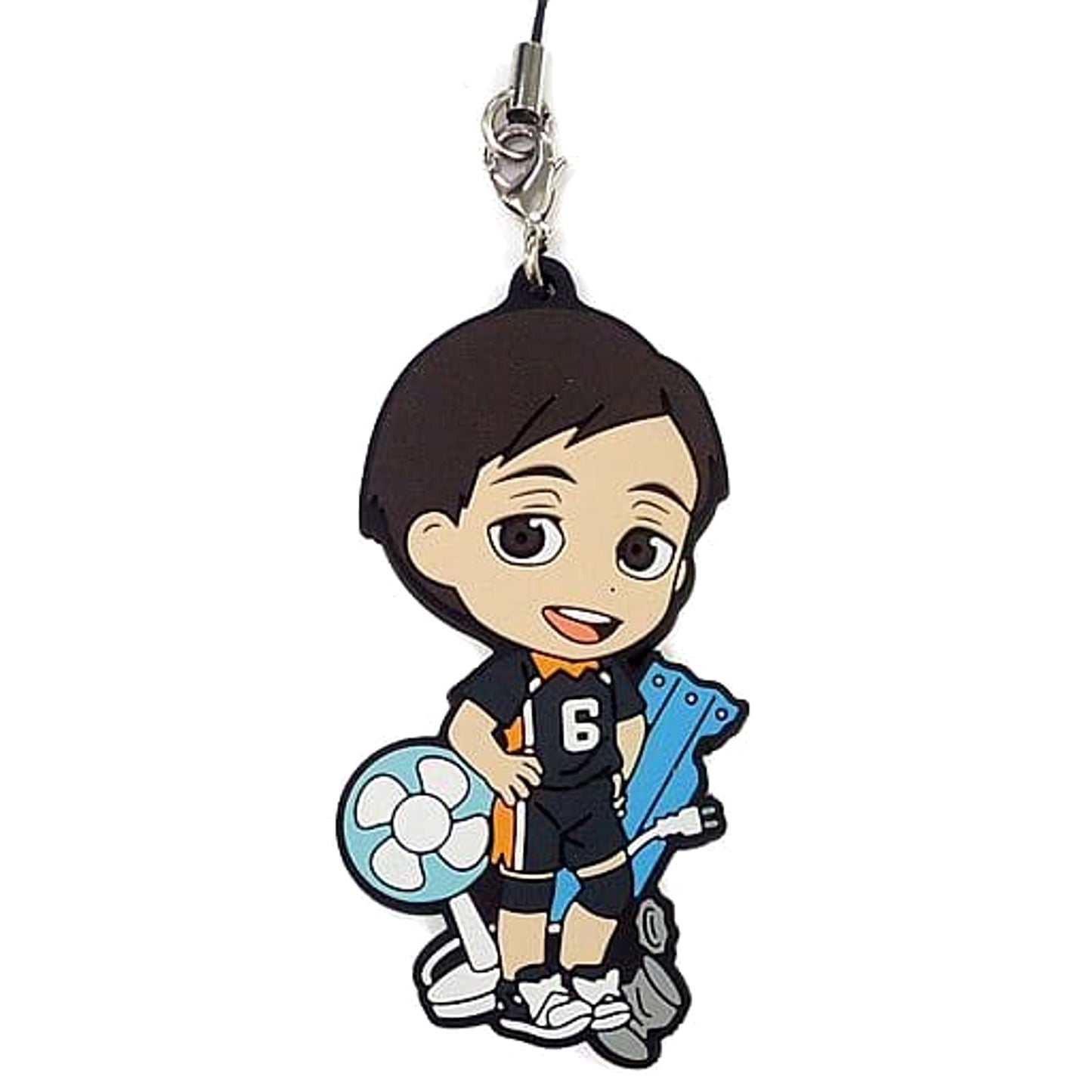 Haikyu!! Chikara Ennoshita Ichiban Kuji Connect!! Trajectory to the Nation!! 2nd Grade Rubber Strap Kyunchara Illustrations Prize R Keychains [USED]
