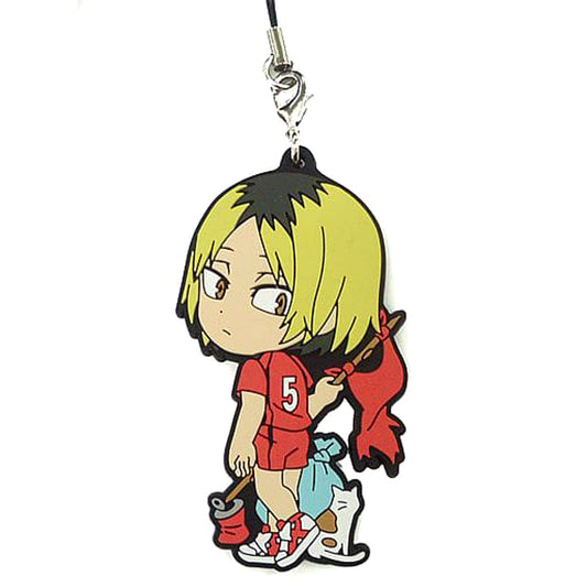 Haikyu!! Kenma Kozume Ichiban Kuji Connect!! Trajectory to the Nation!! 2nd Grade Rubber Strap Kyunchara Illustrations Prize R Keychains [USED]
