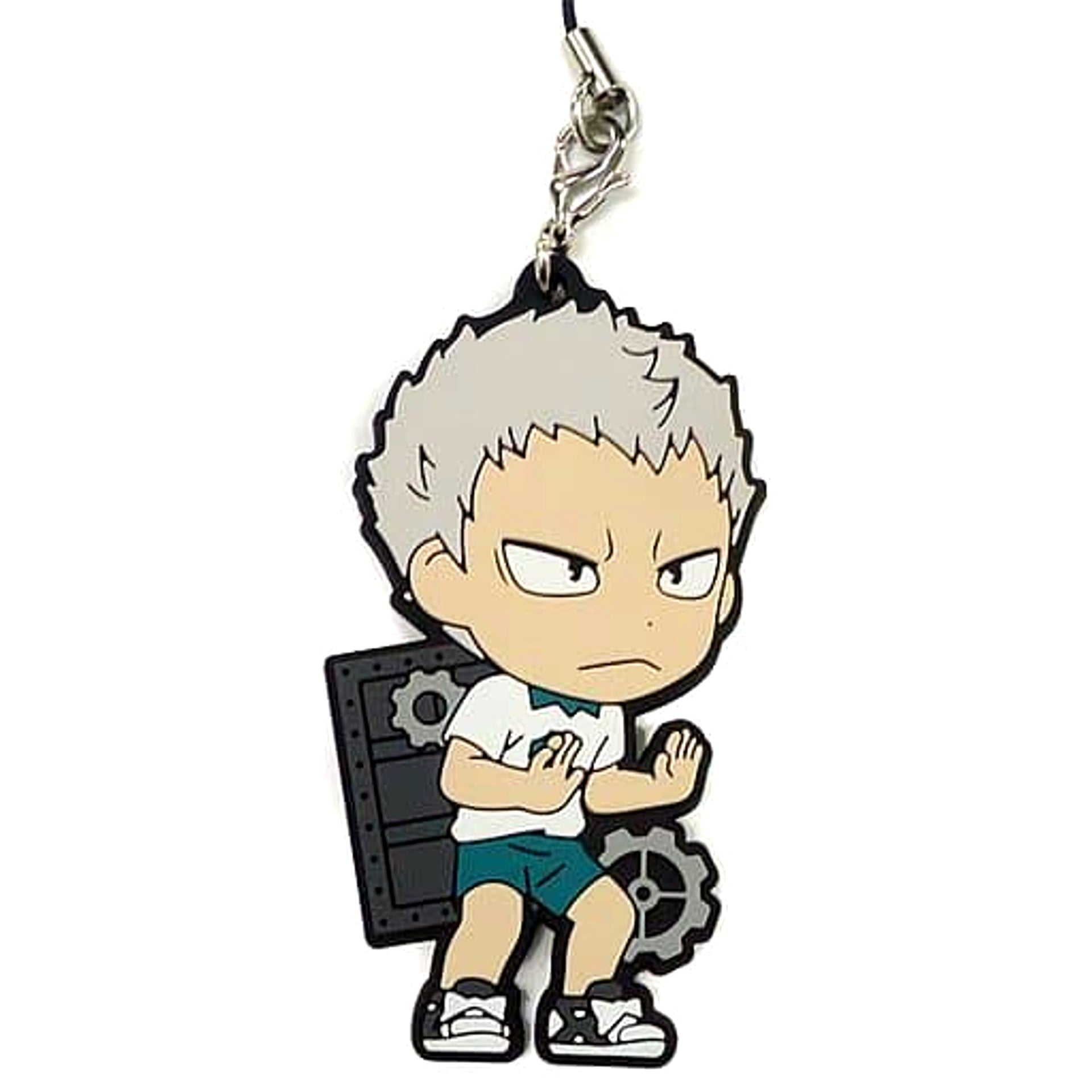 Haikyu!! Takanobu Aone Ichiban Kuji Connect!! Trajectory to the Nation!! 2nd Grade Rubber Strap Kyunchara Illustrations Prize R Keychains [USED]