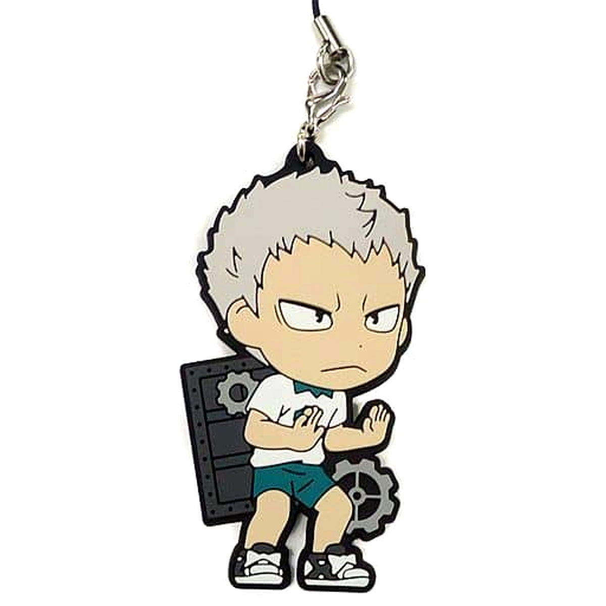 Haikyu!! Takanobu Aone Ichiban Kuji Connect!! Trajectory to the Nation!! 2nd Grade Rubber Strap Kyunchara Illustrations Prize R Keychains [USED]
