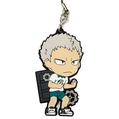 Haikyu!! Takanobu Aone Ichiban Kuji Connect!! Trajectory to the Nation!! 2nd Grade Rubber Strap Kyunchara Illustrations Prize R Keychains [USED]