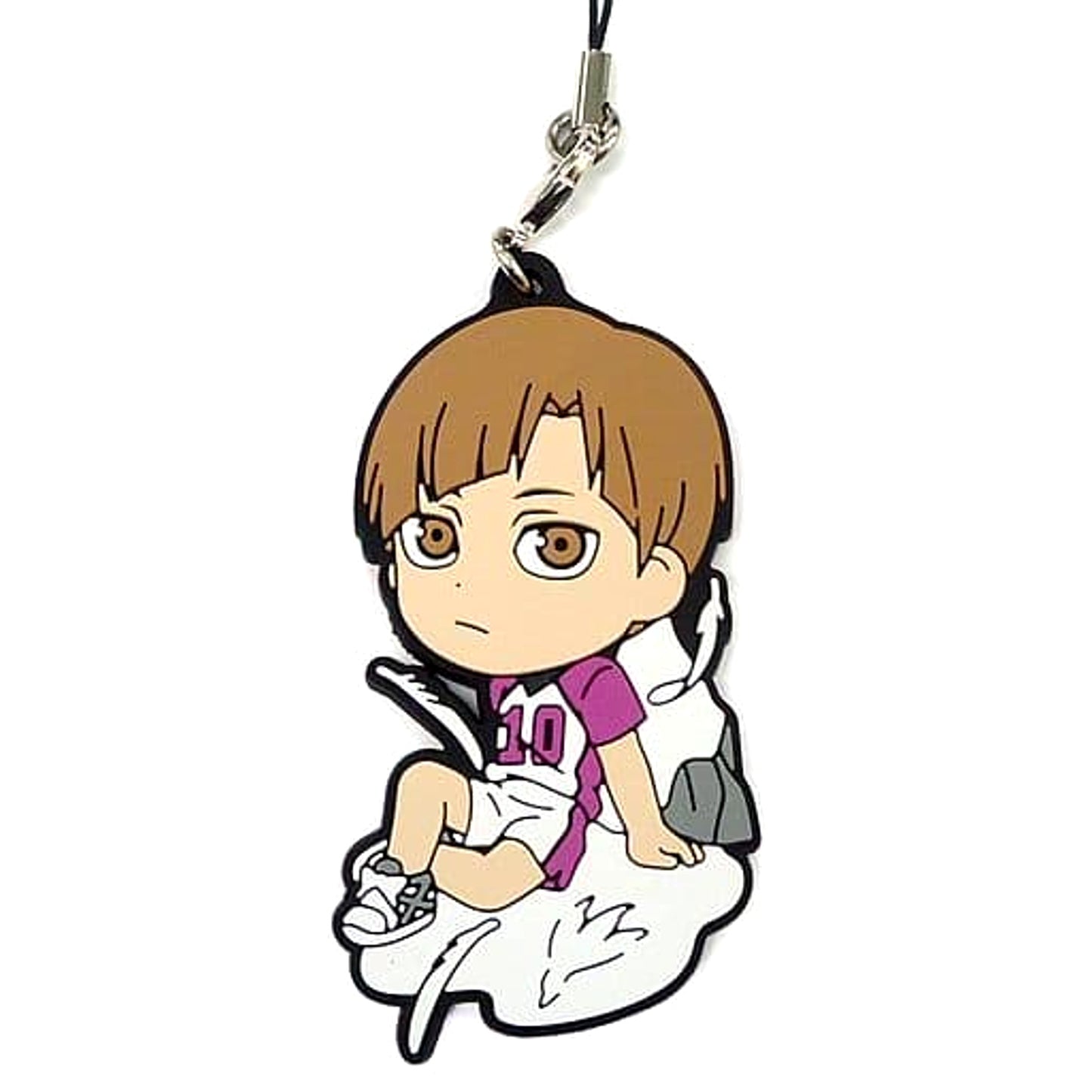Haikyu!! Kenjiro Shirabu Ichiban Kuji Connect!! Trajectory to the Nation!! 2nd Grade Rubber Strap Kyunchara Illustrations Prize R Keychains [USED]