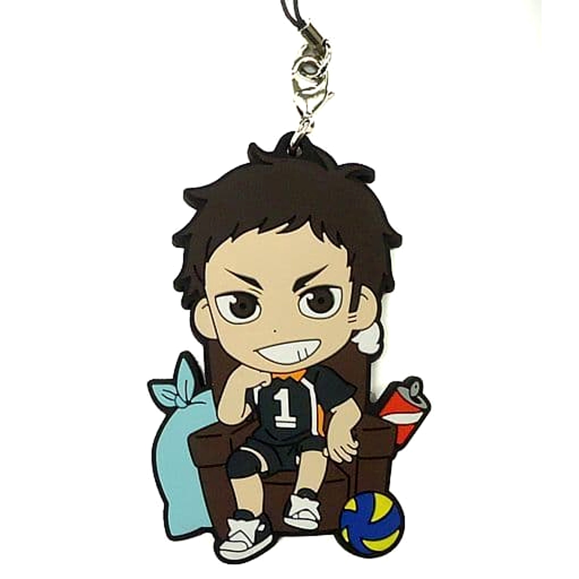 Haikyu!! Daichi Sawamura Ichiban Kuji Connect!! Trajectory to the Nation!! 3rd Year Rubber Strap Kyunchara Illustrations Prize S Keychains [USED]