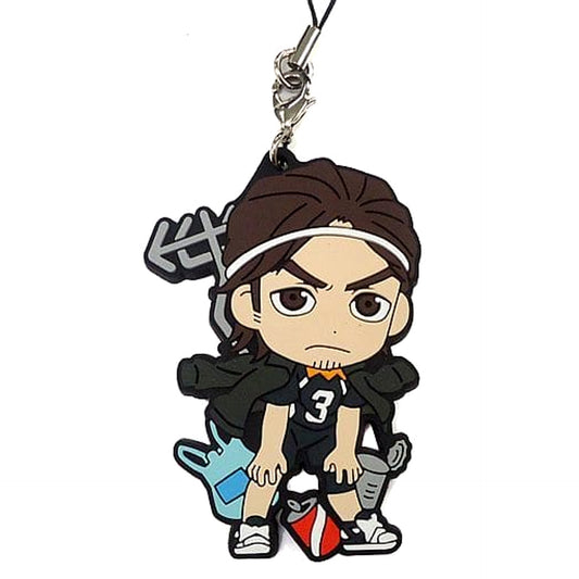 Haikyu!! Azumane Asahi Ichiban Kuji Connect!! Trajectory to the Nation!! 3rd Year Rubber Strap Kyunchara Illustrations Prize S Keychains [USED]