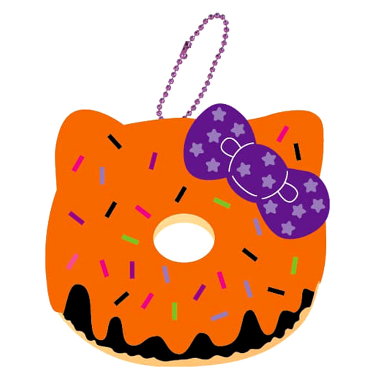 Hello Kitty Big Donut Halloween Melty Orange Puni Puni Mascot Keychains [USED]