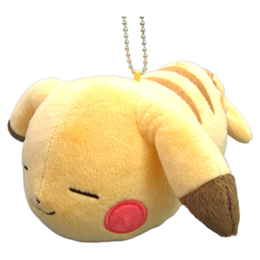 Pokemon Pikachu Kimini Muchu Lying Down Big Stuffed Toy that Can Be Attached To Bag Keychains [USED]