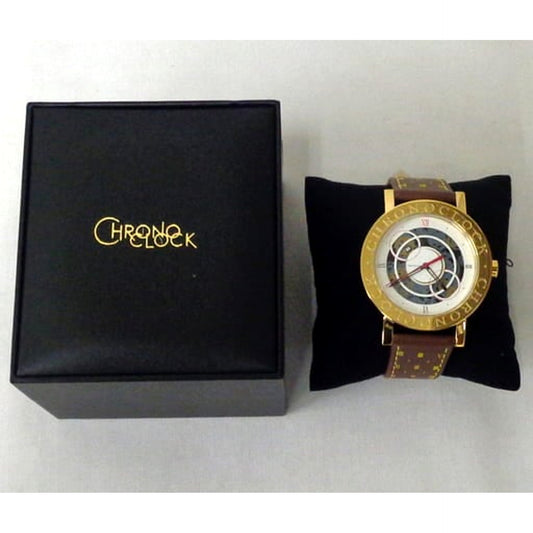 Chrono Clock Kurokuro Model Genuine Leather Original Mens Wristwatch Gold [USED]