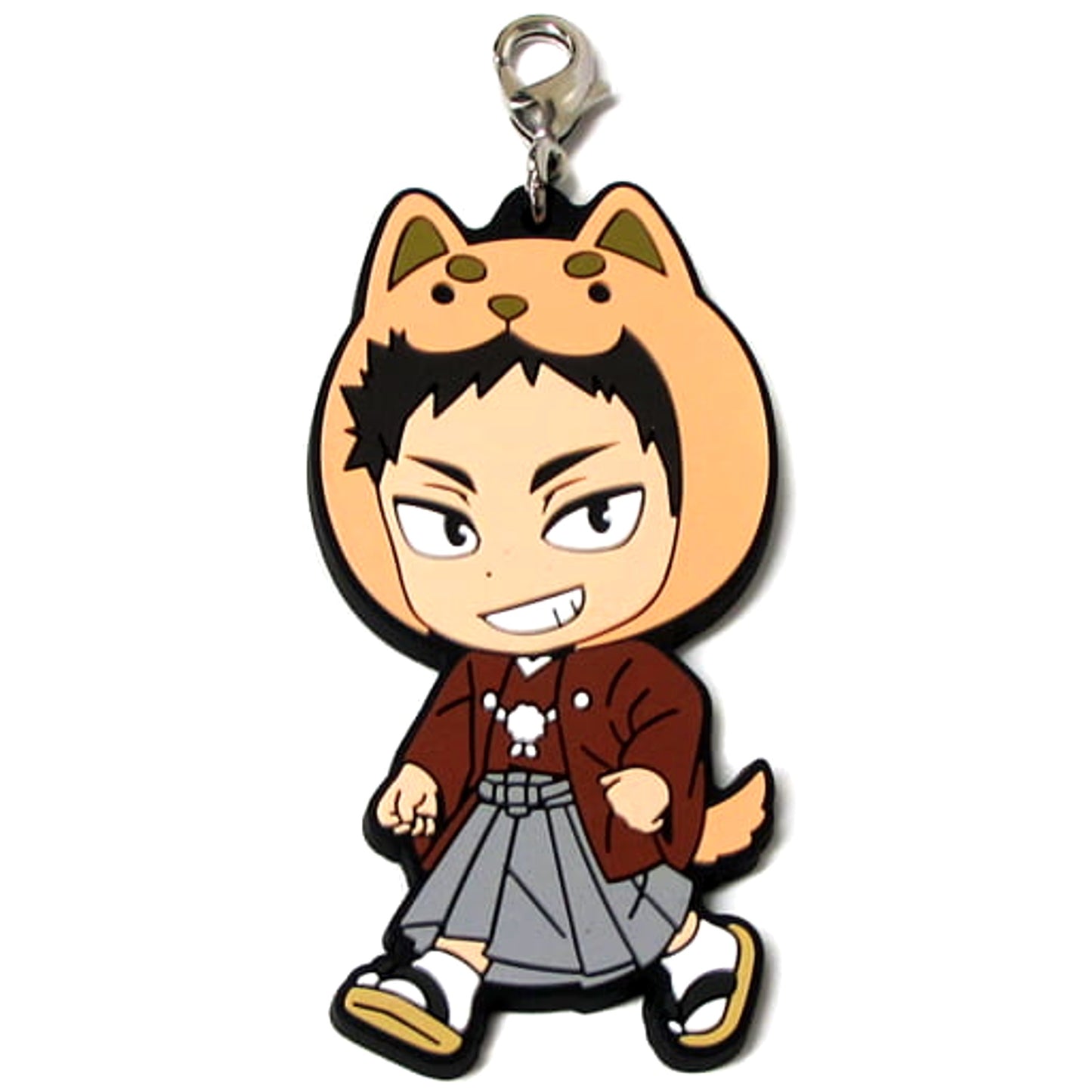Haikyu!! Hajime Iwaizumi Dog Ichiban Kuji Haikyu Shinen!! Ore ni Fuku Motte Koooi!!! Rubber Mascot Kyunchara Illustrations Included with Double Chance Campaign Keychains [USED]