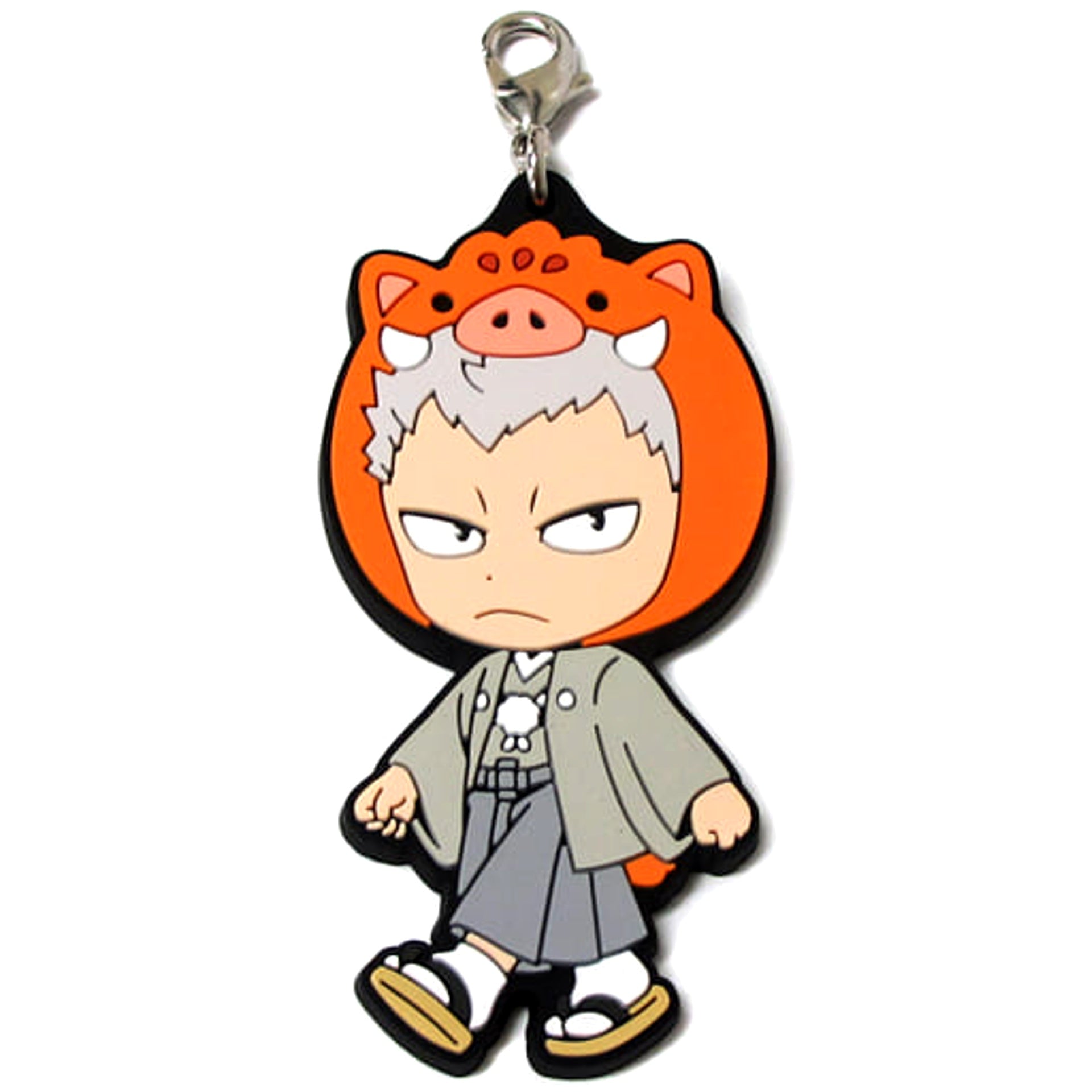Haikyu!! Takanobu Aone Boar Ichiban Kuji Haikyu Shinen!! Ore ni Fuku Motte Koooi!!! Rubber Mascot Kyunchara Illustrations Included with Double Chance Campaign Keychains [USED]
