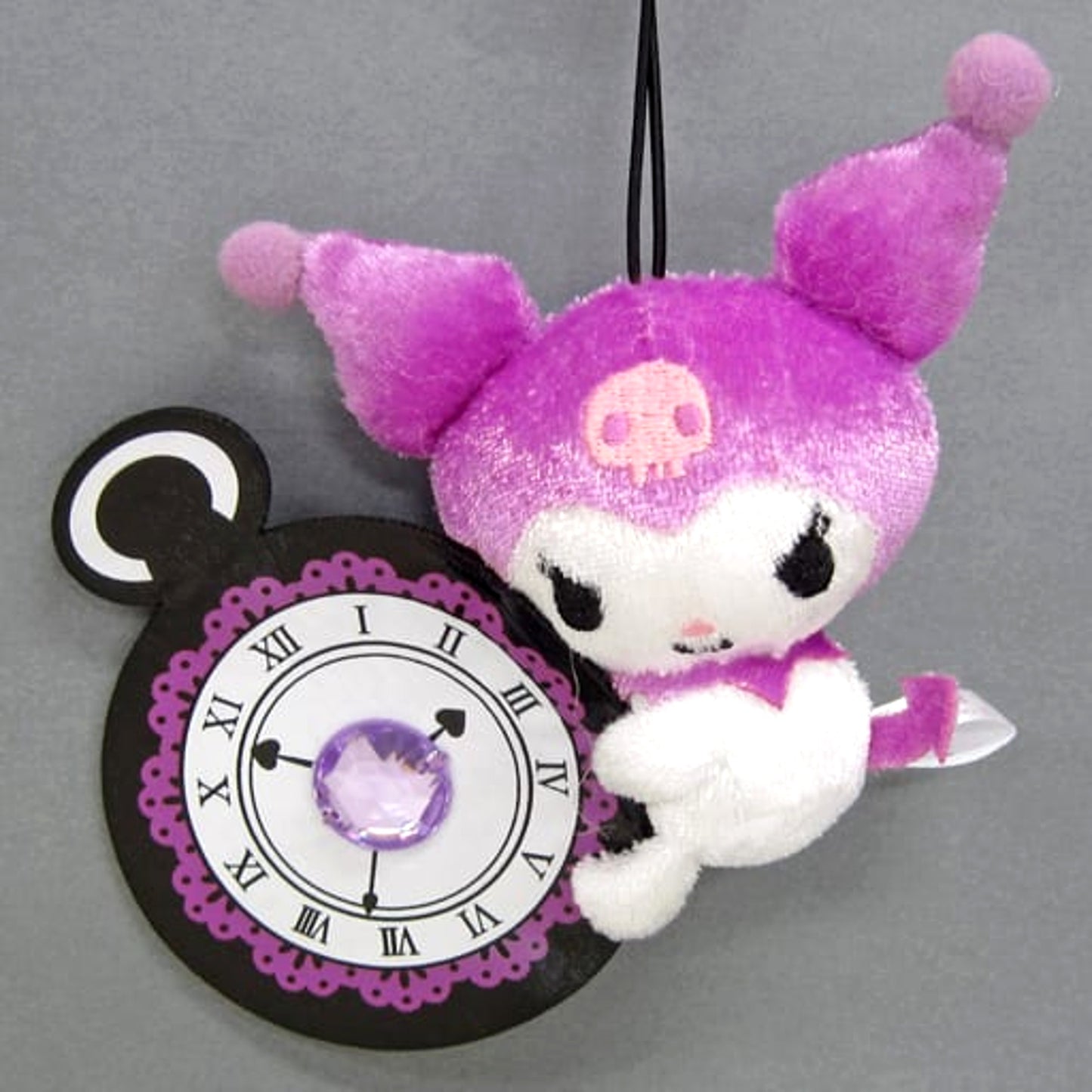 Kuromi Pocket Watch Romantic Mascot with Sparkling Motif My Melody Keychains [USED]