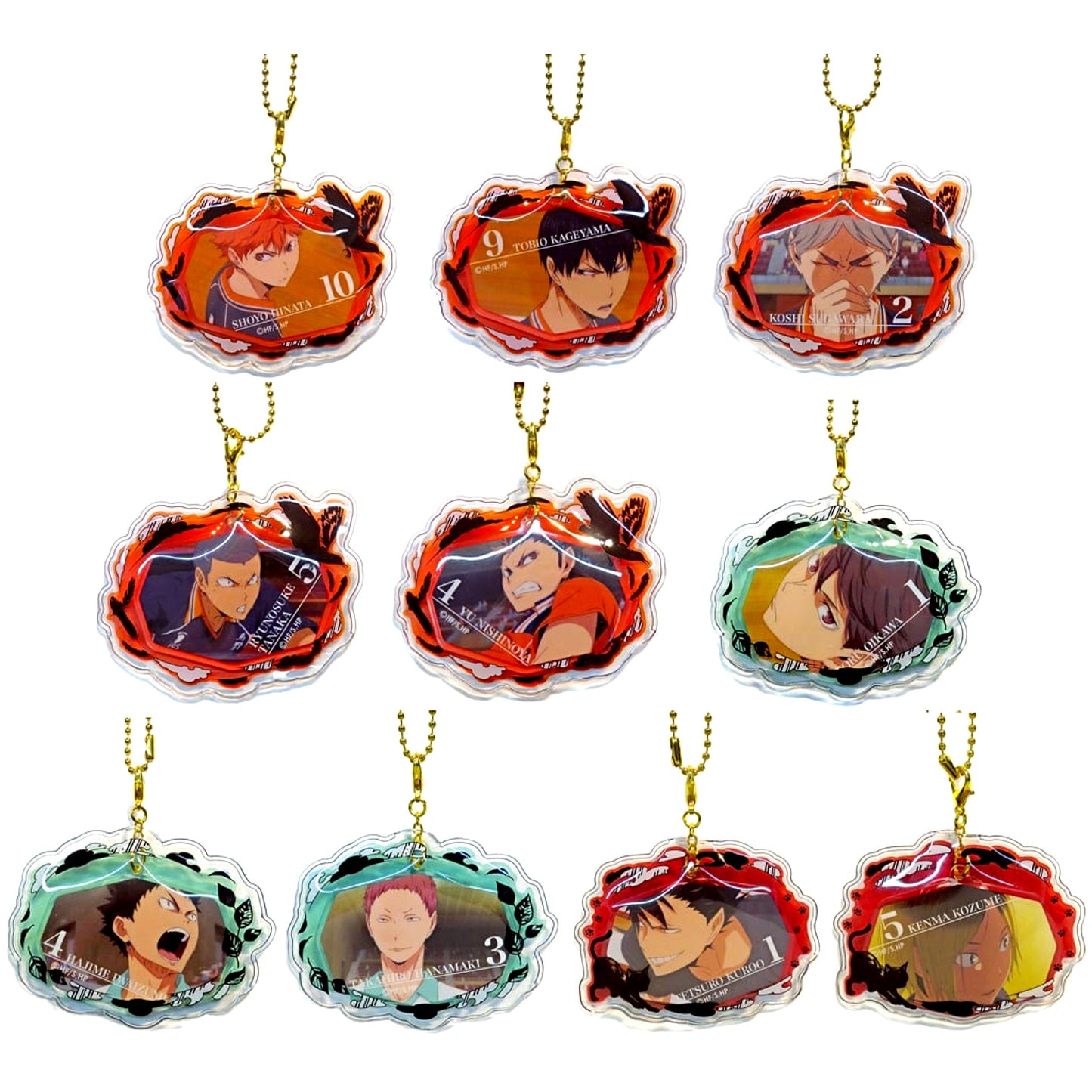 Set of 10 Haikyu!! Protect Clear Charm Match 1 [USED]