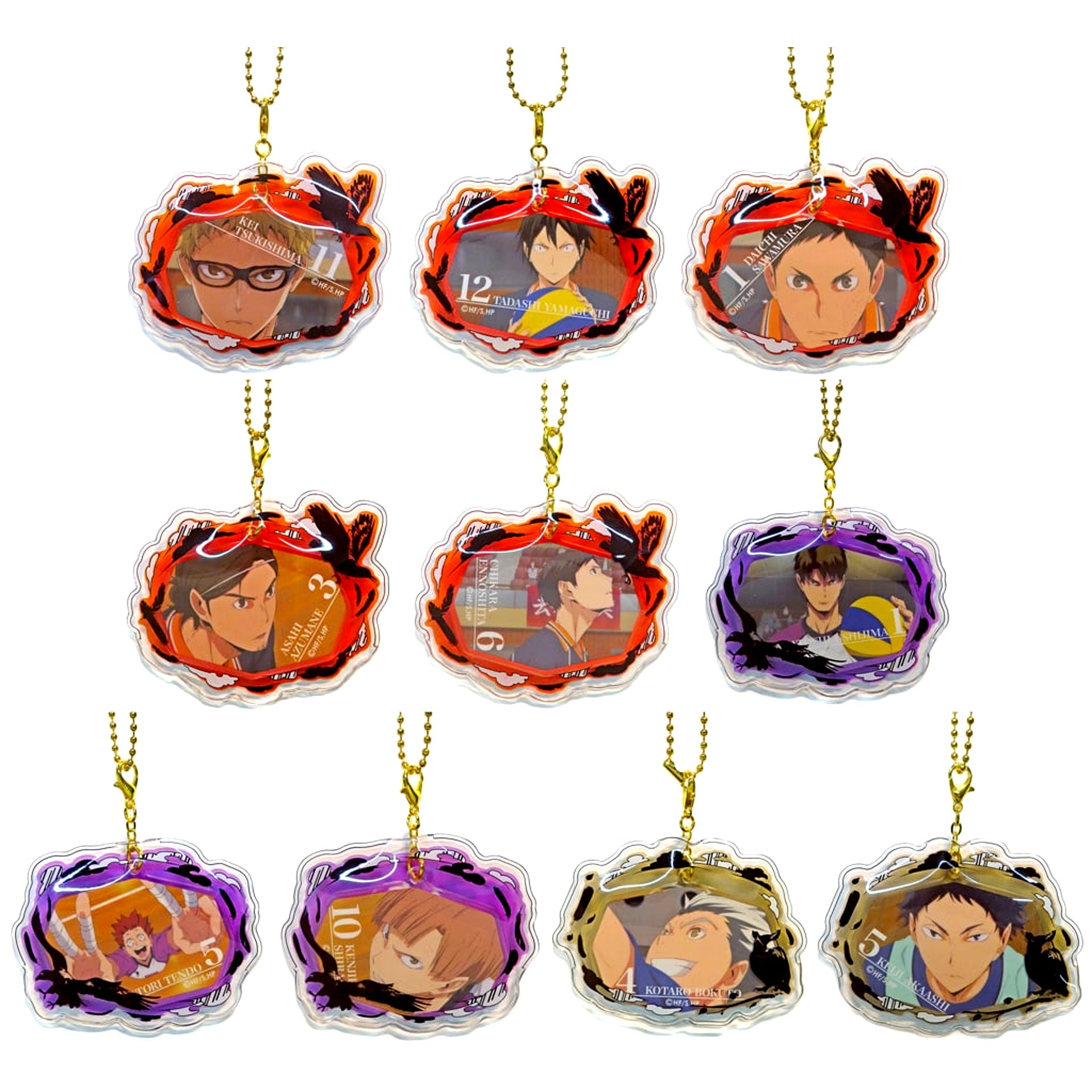 Set of 10 Haikyu!! Protect Clear Charm Match 2 [USED]