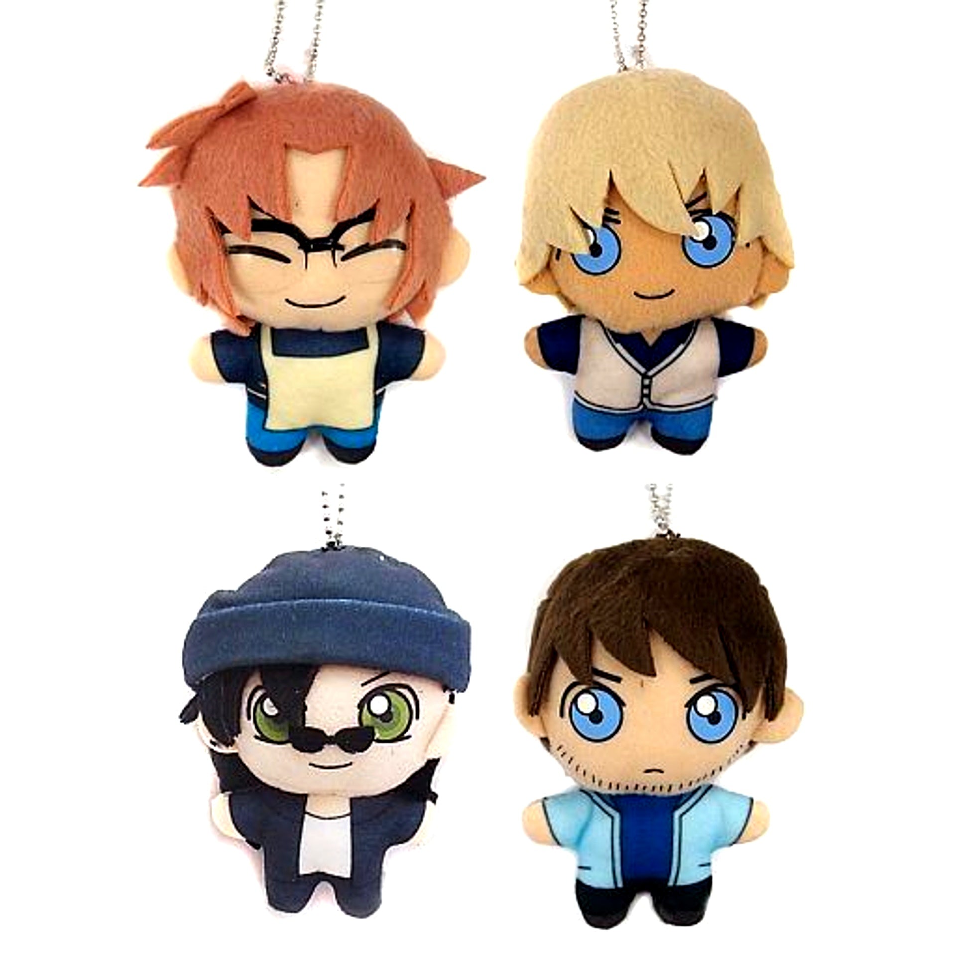 Set of 4 Subaru Okiya and Toru Amuro and Rye and Scotch Detective Conan Keychain Mascot [USED]