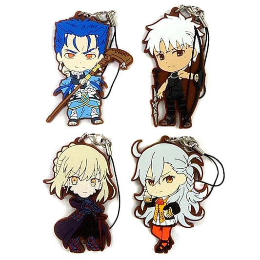 Fate/Grand Order Castor/Cu Chulainn & Others Singularity F All 4 Types Set Ichiban Kuji Kyunchara Order Rubber Charm Kyunchara Illustrations Prize E Keychains [USED]