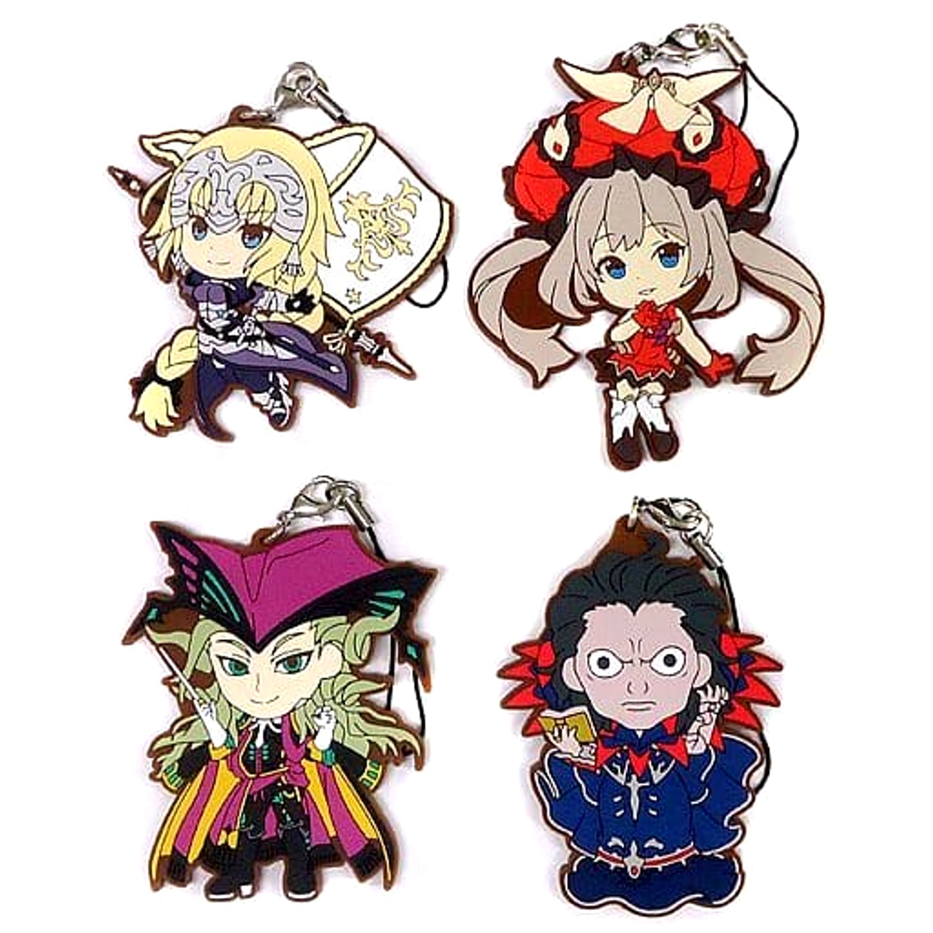 Fate/Grand Order Ruler/Jeanne d'Arc & Others First Singularity All 4 Types Set Ichiban Kuji Kyunchara Order Rubber Charm Kyunchara Illustrations Prize F Keychains [USED]