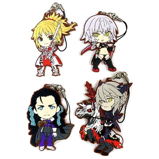 Fate/Grand Order Saber/Mordred & Others Fourth Singularity All 4 Types Set Ichiban Kuji Kyunchara Order Rubber Charm Kyunchara Illustrations Prize I Keychains [USED]