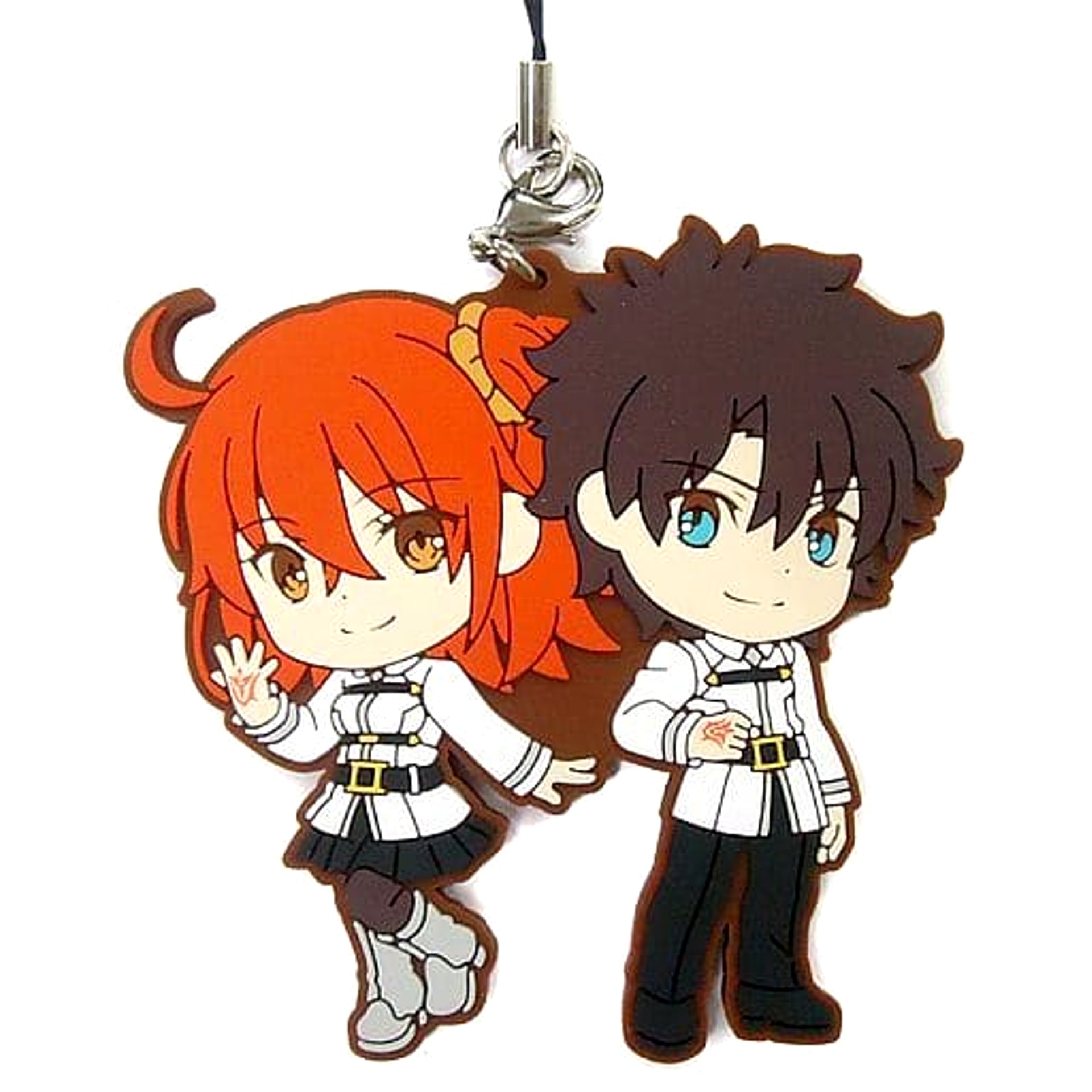 Fate/Grand Order Protagonist Male and Female Version Final Singularity Ichiban Kuji Kyunchara Order Rubber Charm Kyunchara Illustrations Prize M Keychains [USED]