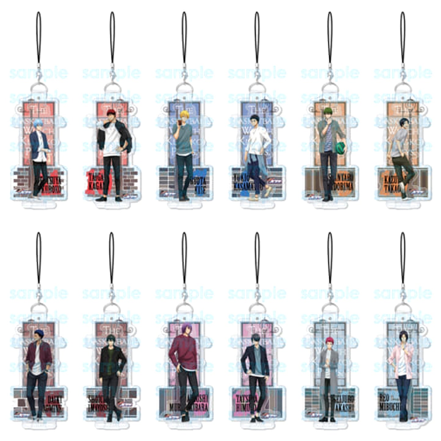 Kuroko's Basketball Ryota Kise & Others All 12 Types Set Character Vinyl Strap Vol.2 Keychains [USED]