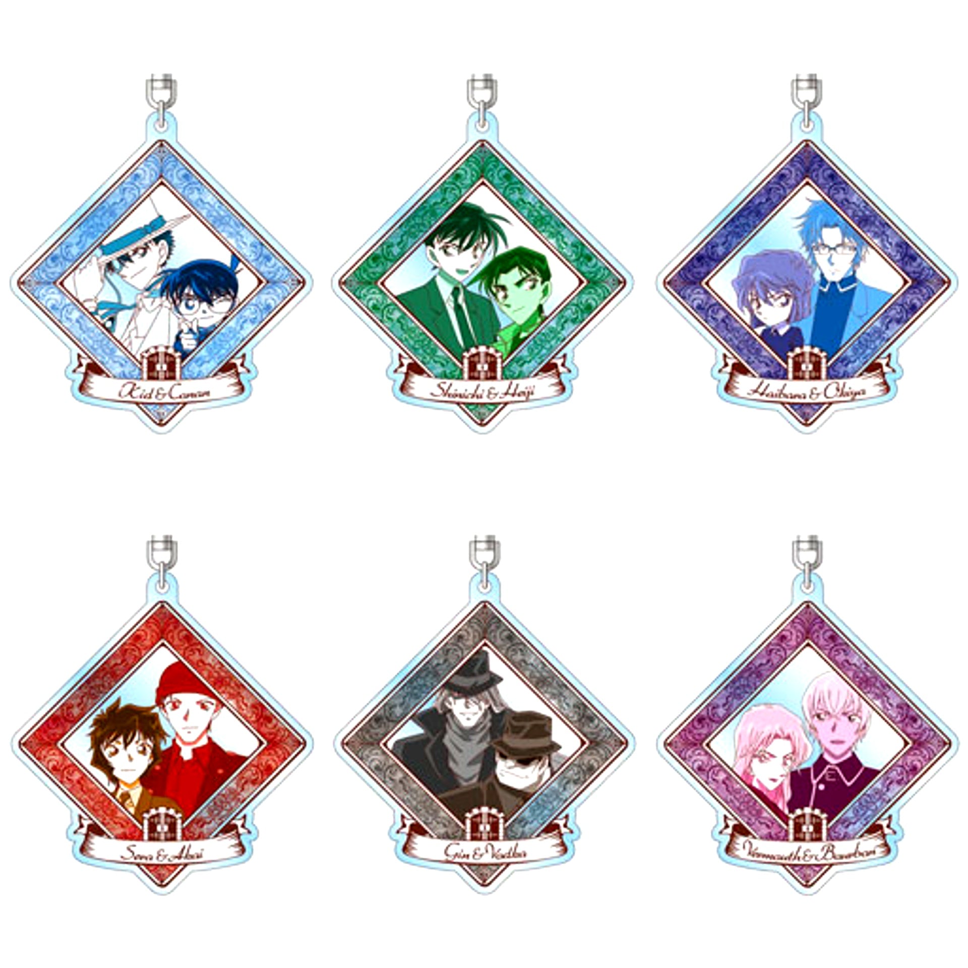 Set of 6 Detective Conan Trading Emblem Acrylic Keychain vol.2 [USED]
