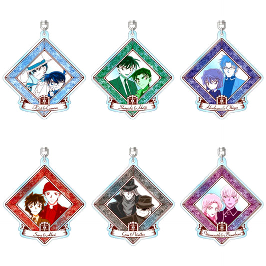 Set of 6 Detective Conan Trading Emblem Acrylic Keychain vol.2 [USED]