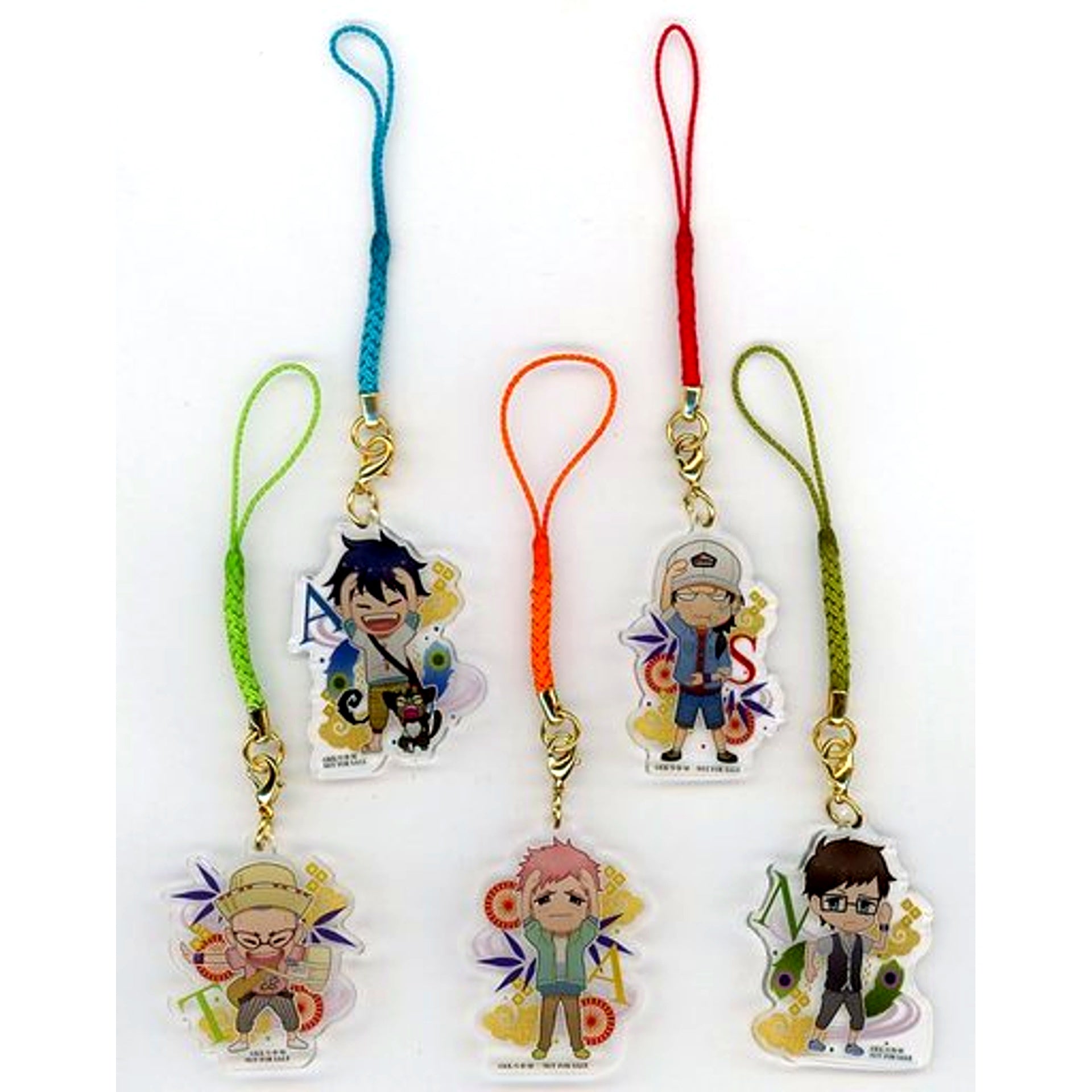 Rin & Yukio & Suguro & Renzo & Konekomaru Blue Exorcist Kyoto Saga Mini Netsuke Set Blu-ray DVD Aniplex+ Complete Purchase Bonus [USED]