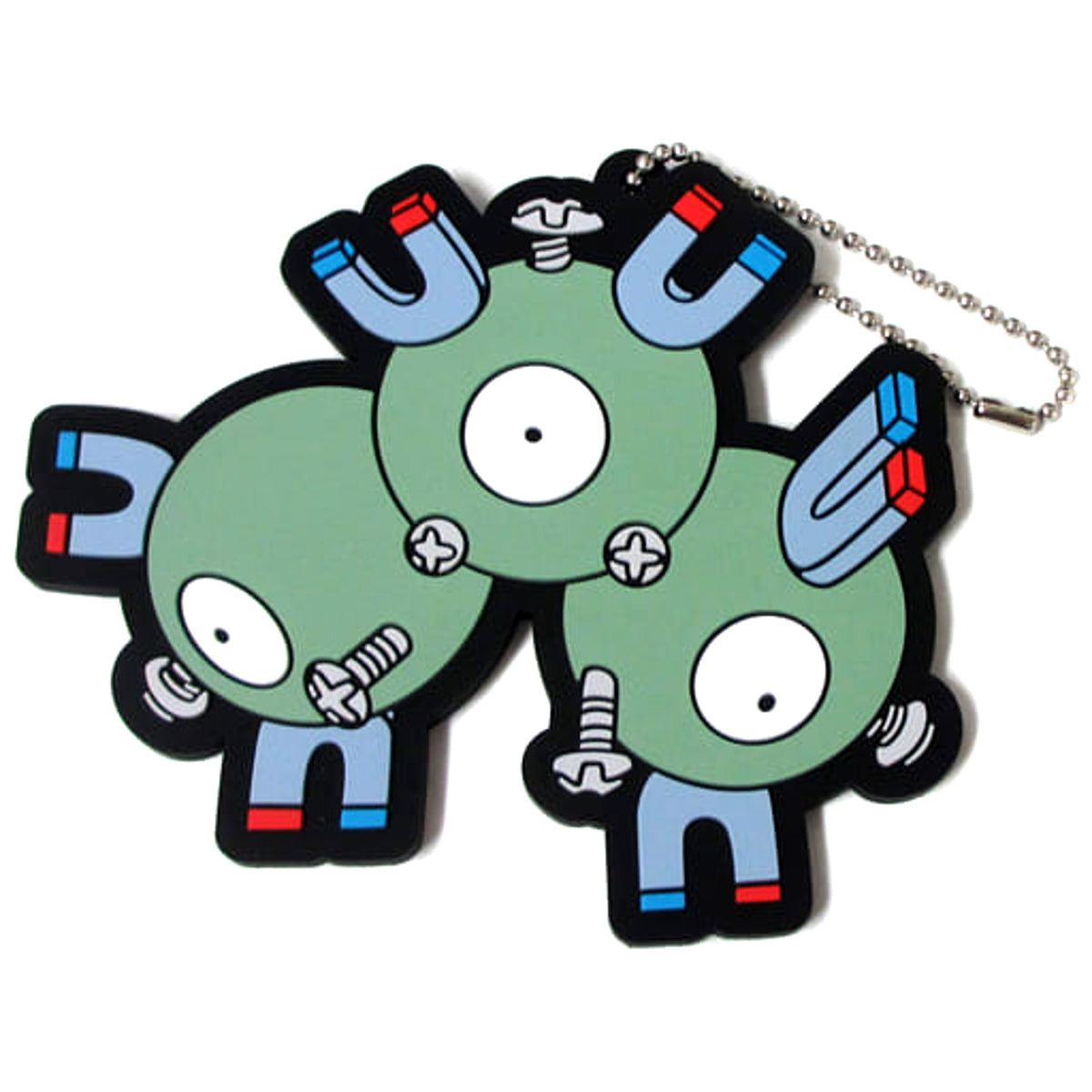 Pokemon Research Magneton Ichiban Kuji Big Rubber Keychain Magnemite Prize B Keychains [USED]