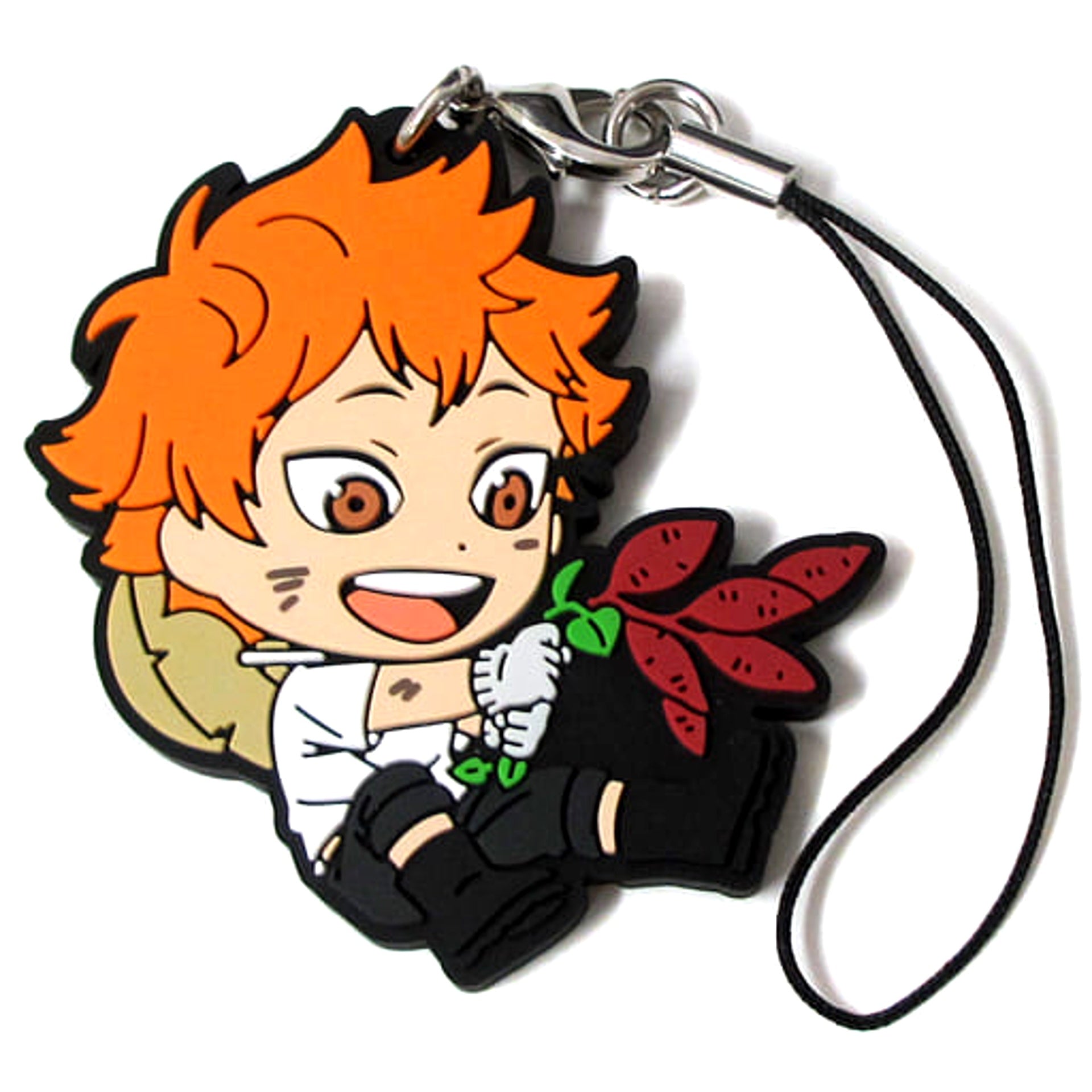Haikyu!! Shoyo Hinata Ichiban Kuji Eat Rice, Eat Meat, And Eat Vegetables!! 1st Grade Rubber Strap Kyunchara Illustrations Prize M [USED]