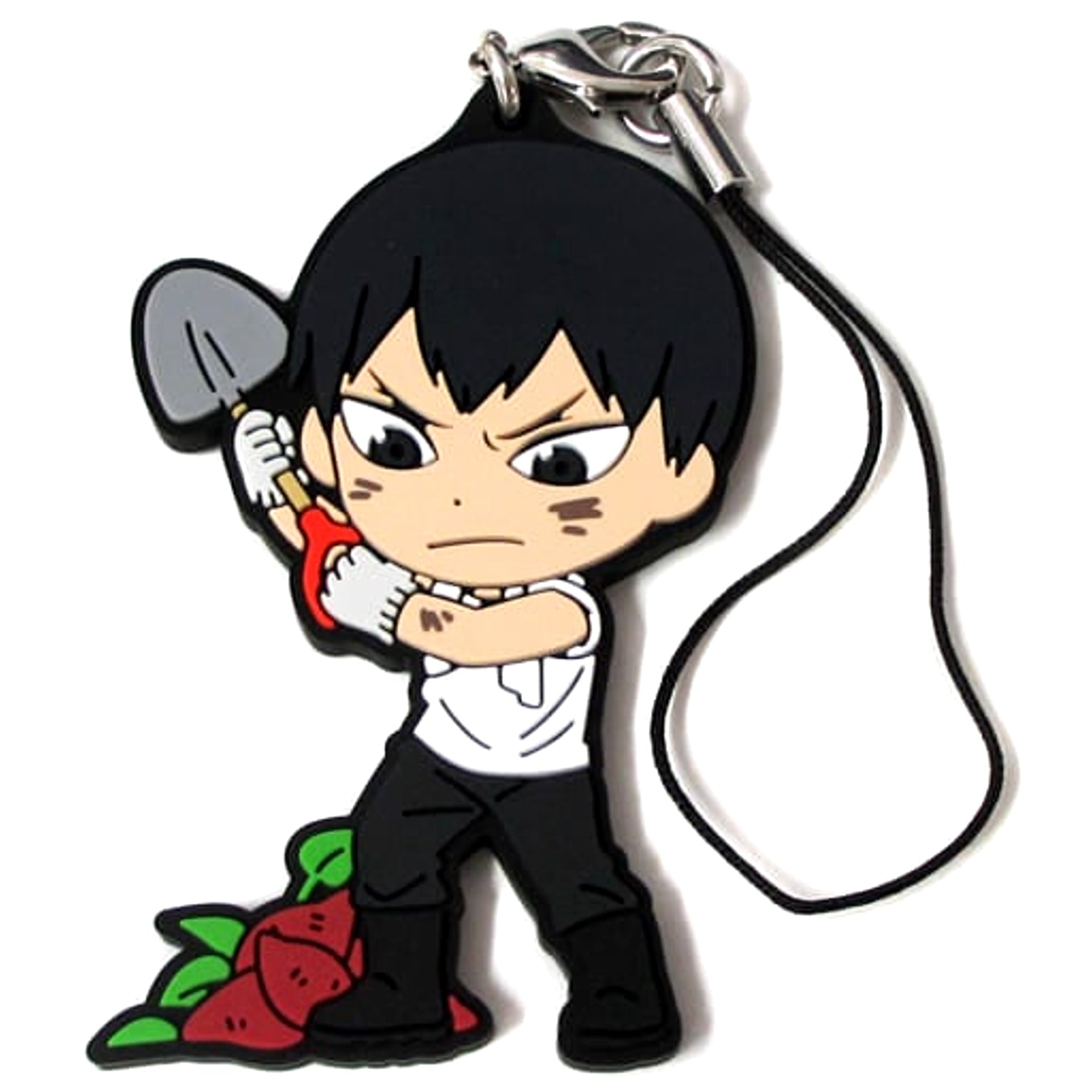 Haikyu!! Tobio Kageyama Ichiban Kuji Eat Rice, Eat Meat, And Eat Vegetables!! 1st Grade Rubber Strap Kyunchara Illustrations Prize M [USED]