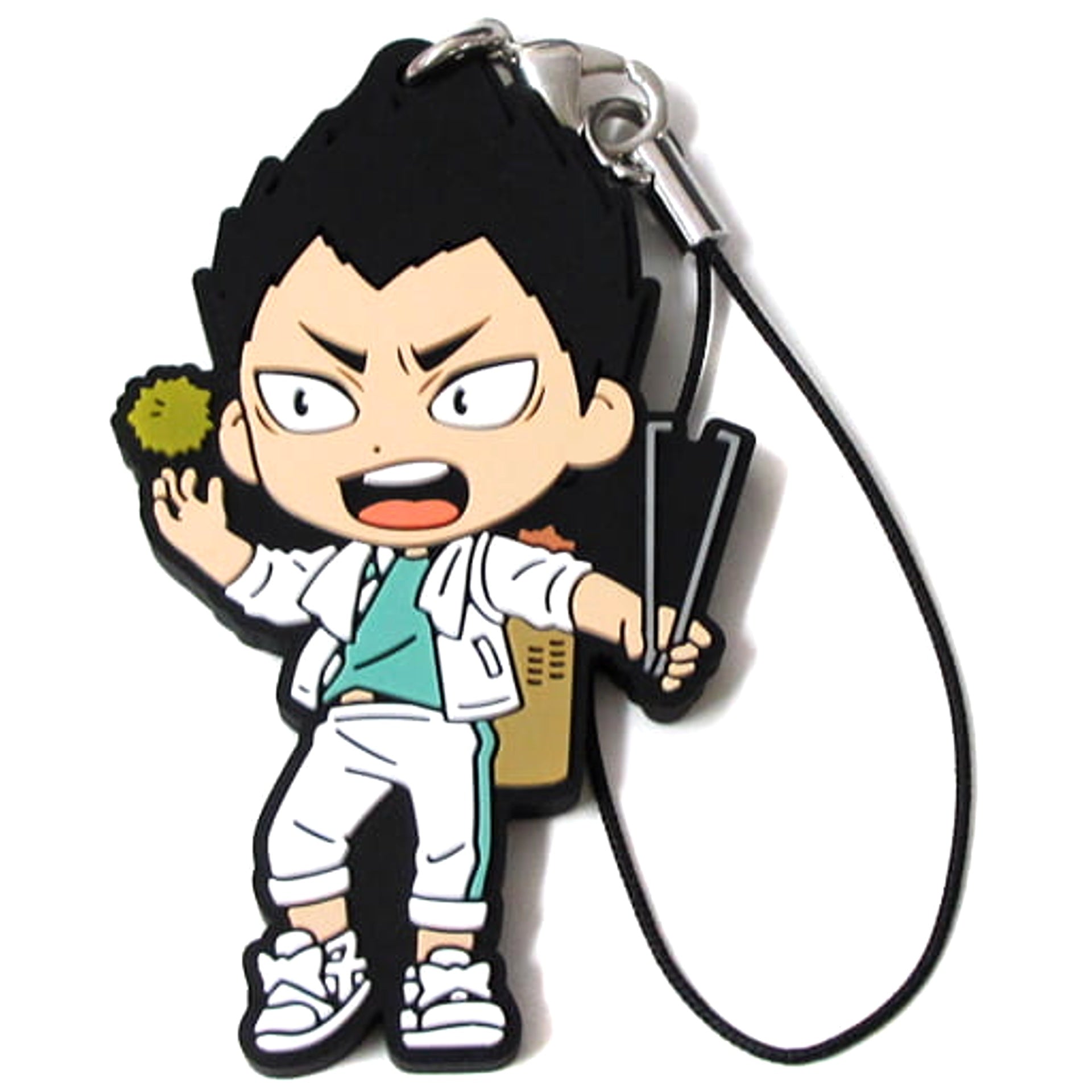 Haikyu!! Yutaro Kindaichi Ichiban Kuji Eat Rice, Eat Meat, And Eat Vegetables!! 1st Grade Rubber Strap Kyunchara Illustrations Prize M Keychains [USED]