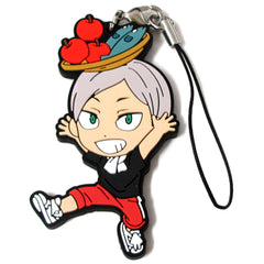 Haikyu!! Lev Haiba Ichiban Kuji Eat Rice, Eat Meat, And Eat Vegetables!! 1st Grade Rubber Strap Kyunchara Illustrations Prize M Keychains [USED]