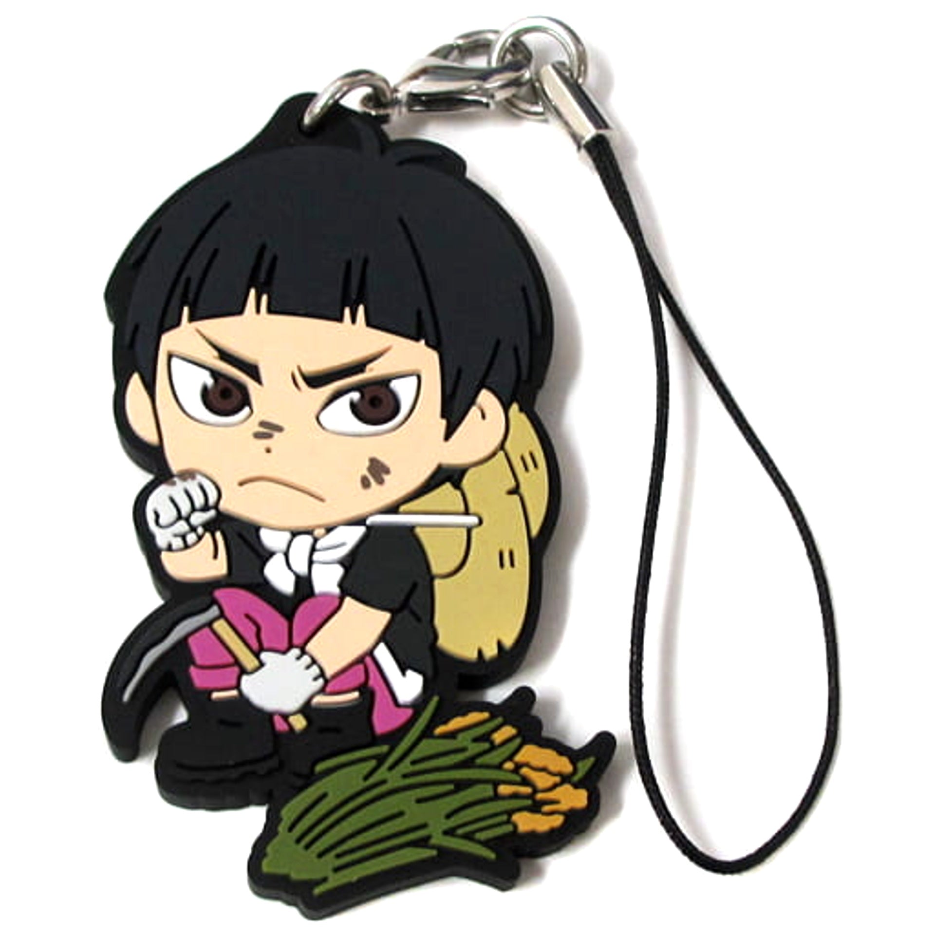 Haikyu!! Tsutomu Goshiki Ichiban Kuji Eat Rice, Eat Meat, And Eat Vegetables!! 1st Grade Rubber Strap Kyunchara Illustrations Prize M Keychains [USED]