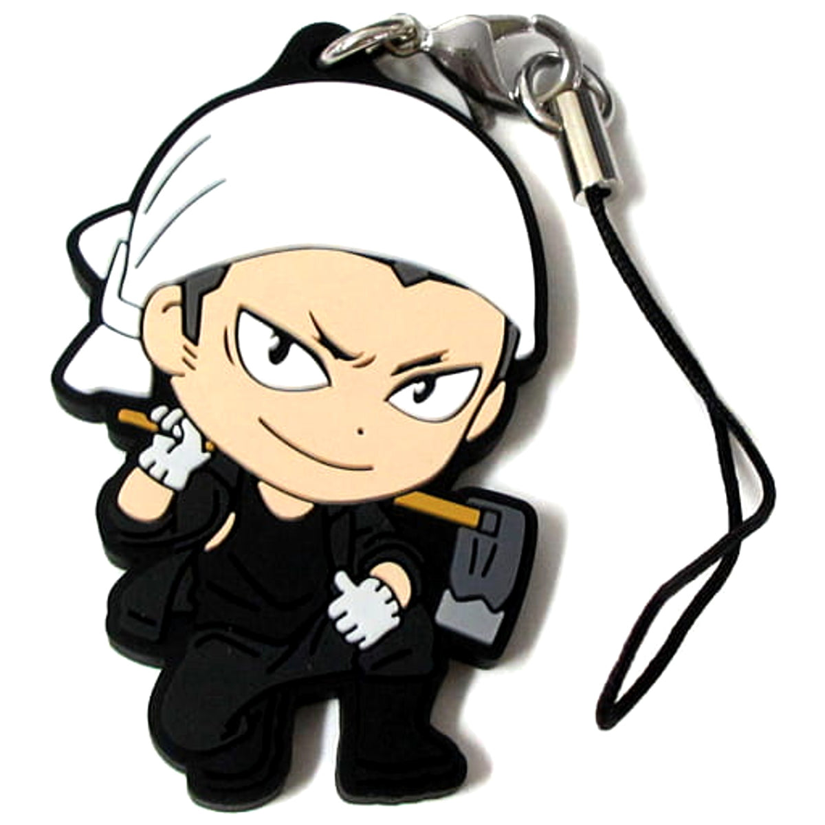Haikyu!! Tanaka Ryunosuke Ichiban Kuji Eat Rice, Eat Meat, And Eat Vegetables!! 2nd Grade Rubber Strap Kyunchara Illustrations Prize N Keychains [USED]
