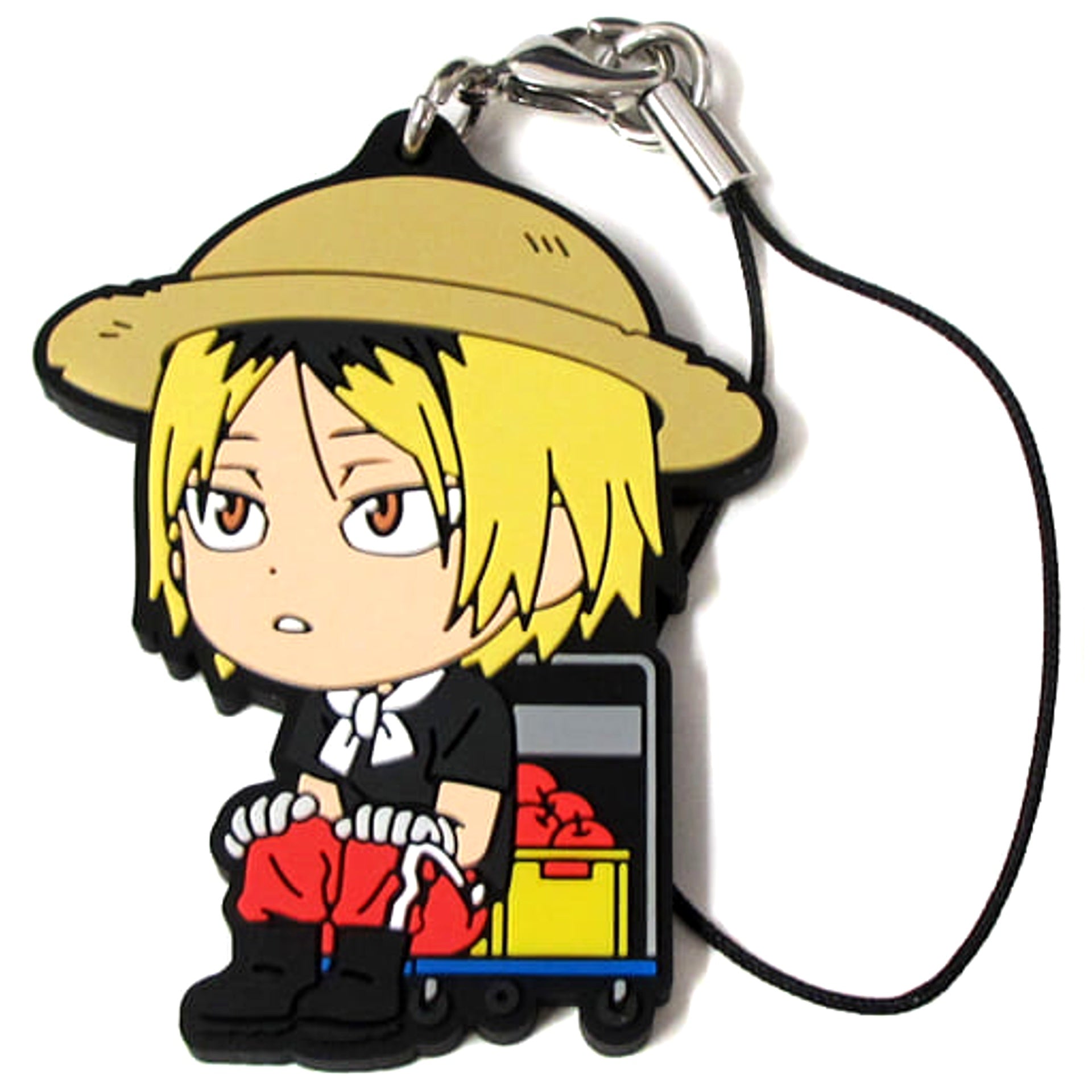 Haikyu!! Kenma Kozume Ichiban Kuji Eat Rice, Eat Meat, And Eat Vegetables!! 2nd Grade Rubber Strap Kyunchara Illustrations Prize N Keychains [USED]
