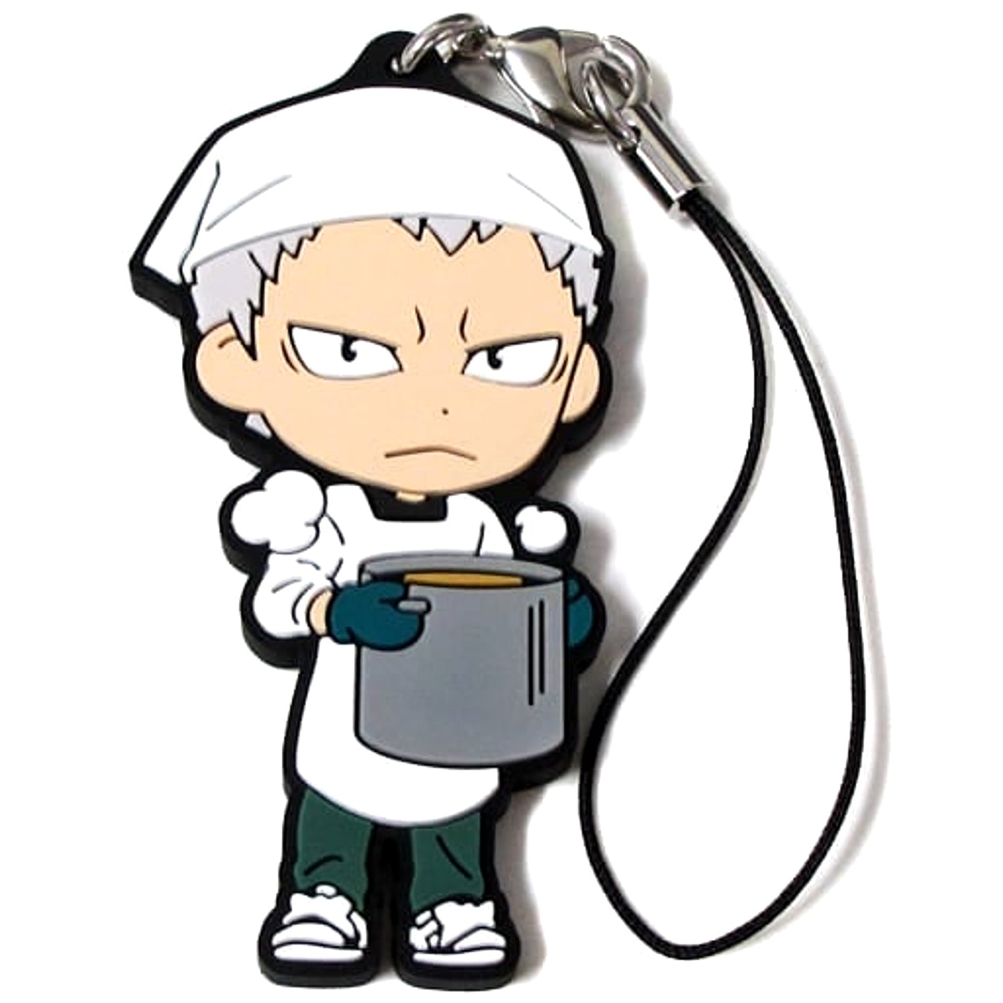 Haikyu!! Takanobu Aone Ichiban Kuji Eat Rice, Eat Meat, And Eat Vegetables!! 2nd Grade Rubber Strap Kyunchara Illustrations Prize N [USED]